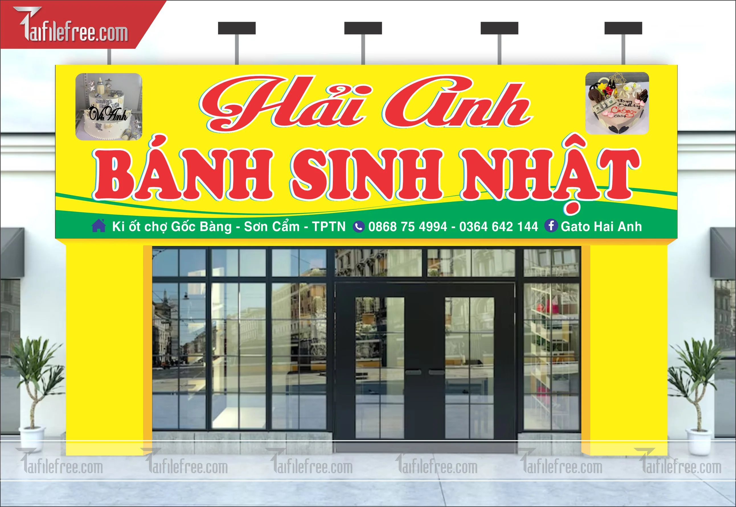 Biển Bảng Quảng Cáo Cửa Hàng Food, Ẩm Thực, Tiệm Bánh Sinh Nhật_BH33