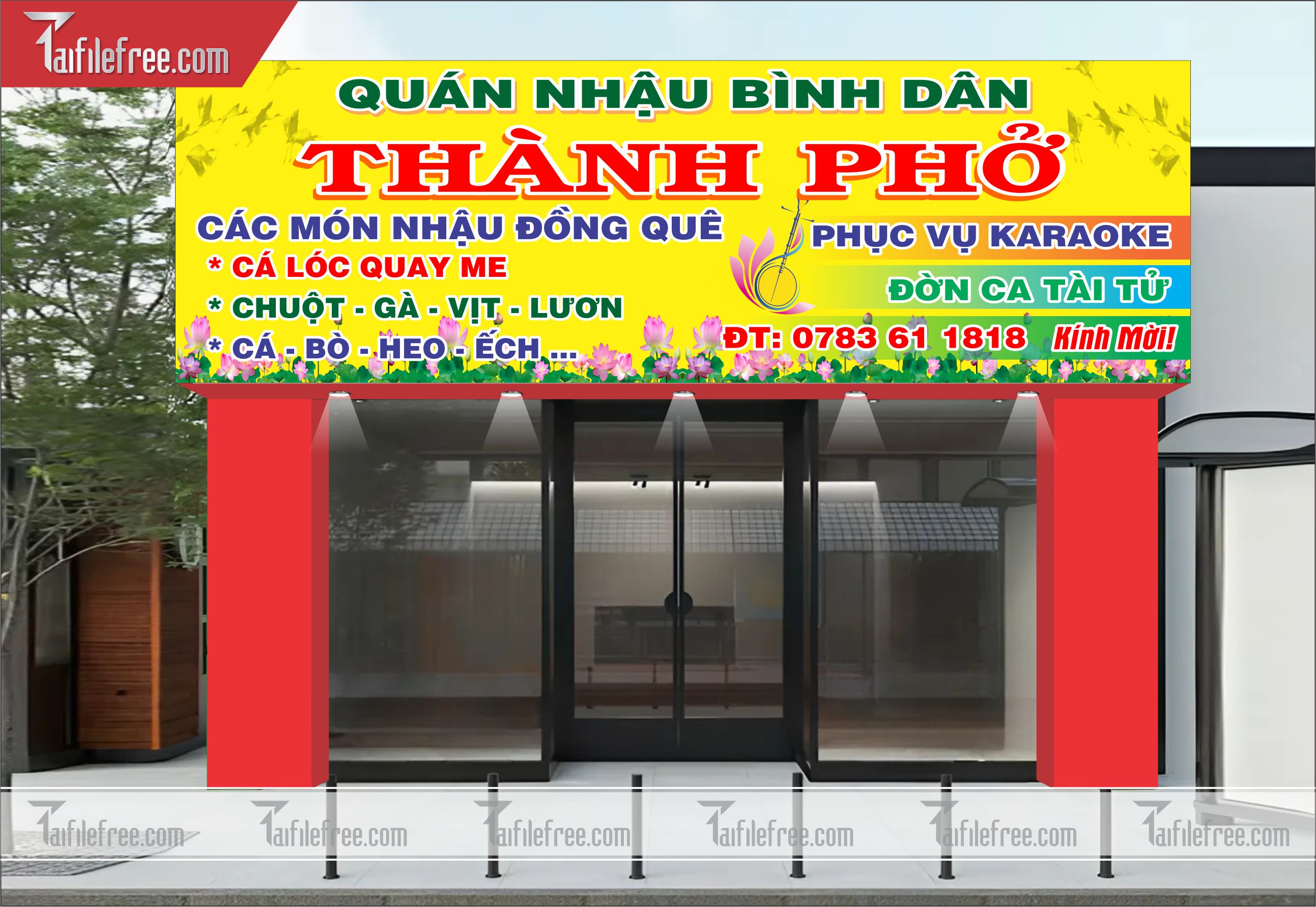 Biển Quảng Cáo, Bảng Hiệu Quán Cơm, Gà Nướng Cơm Lam_BH330