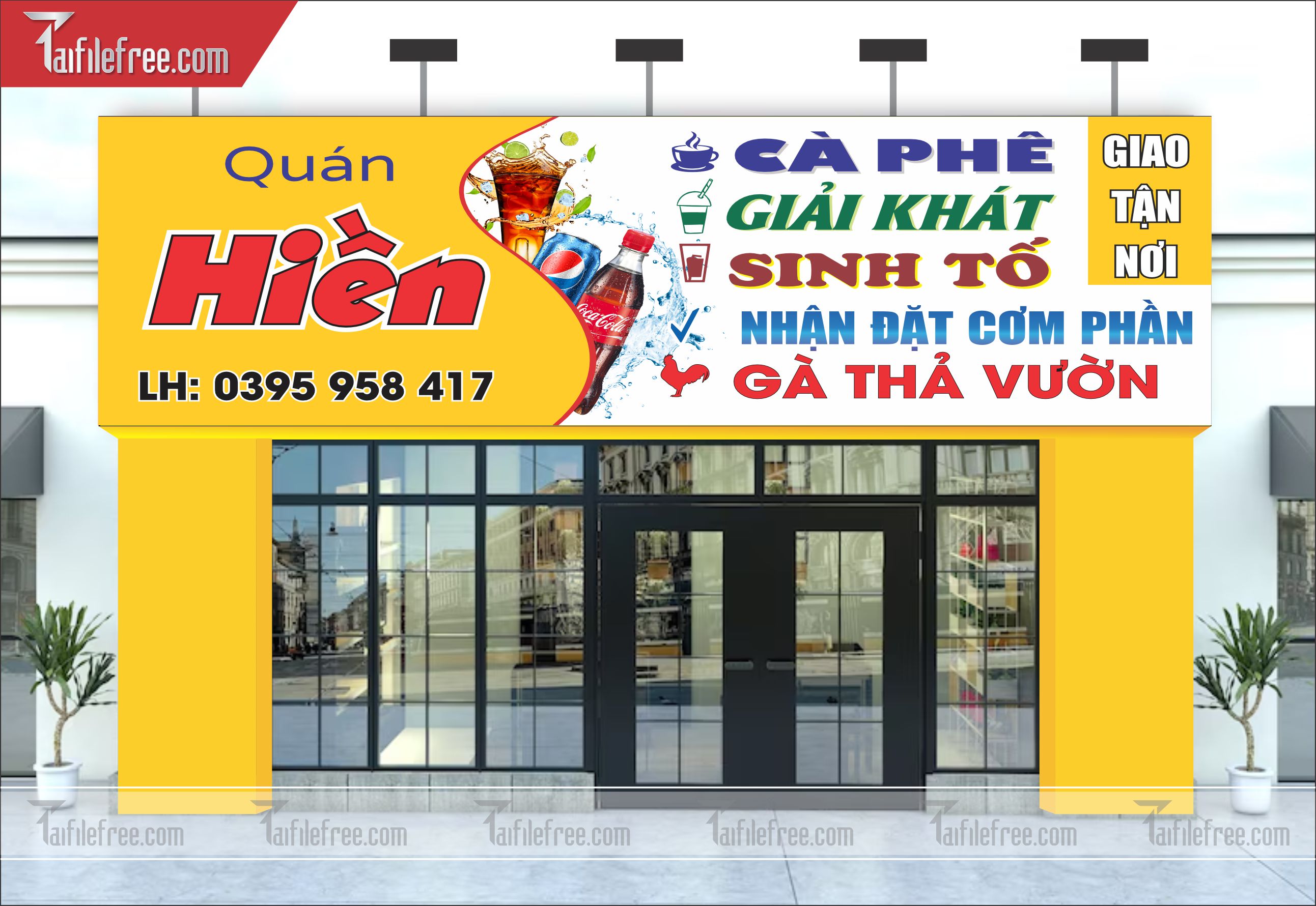Biển Bảng Quảng Cáo Cửa Hàng Food, Ẩm Thực, Cà Phê Giải Khát_BH34