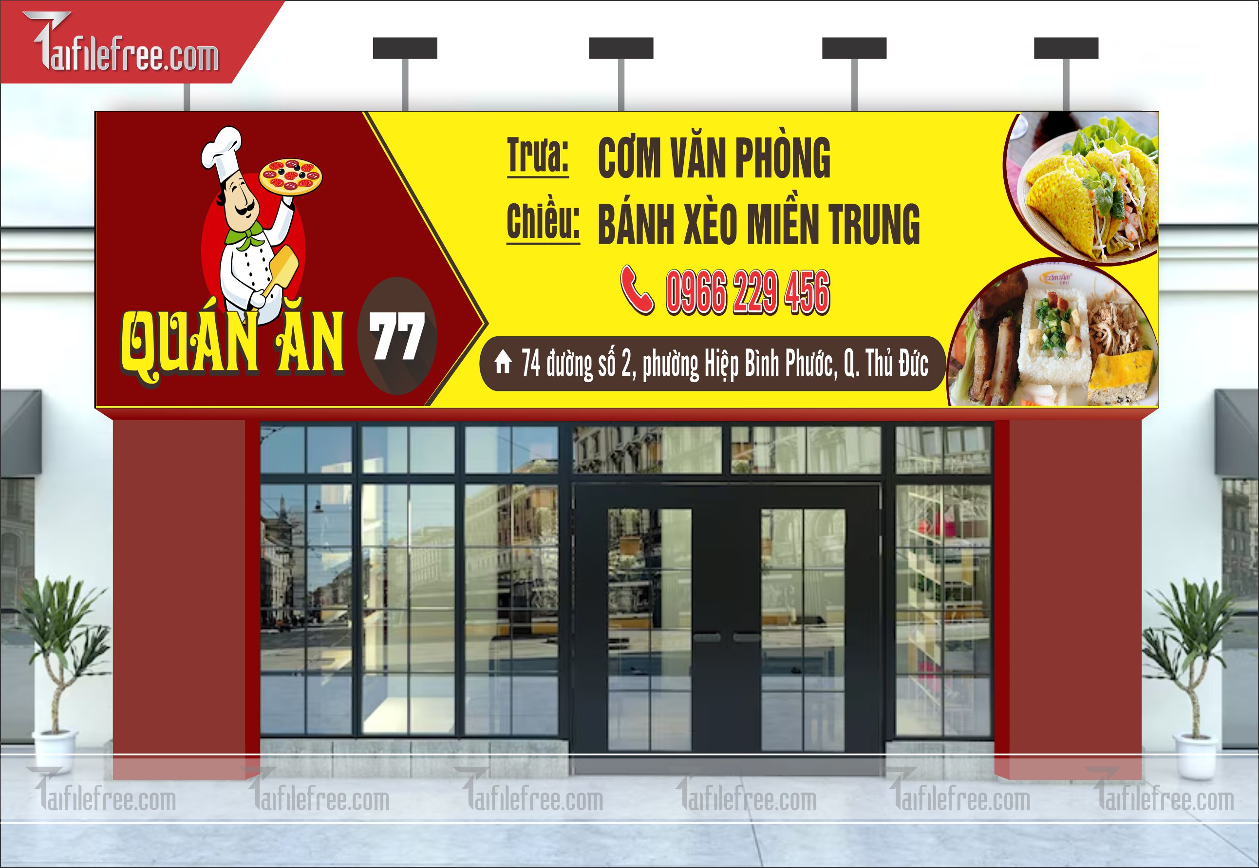 Biển Bảng Quảng Cáo Cửa Hàng, Quán Ăn Bánh Xèo_BH36