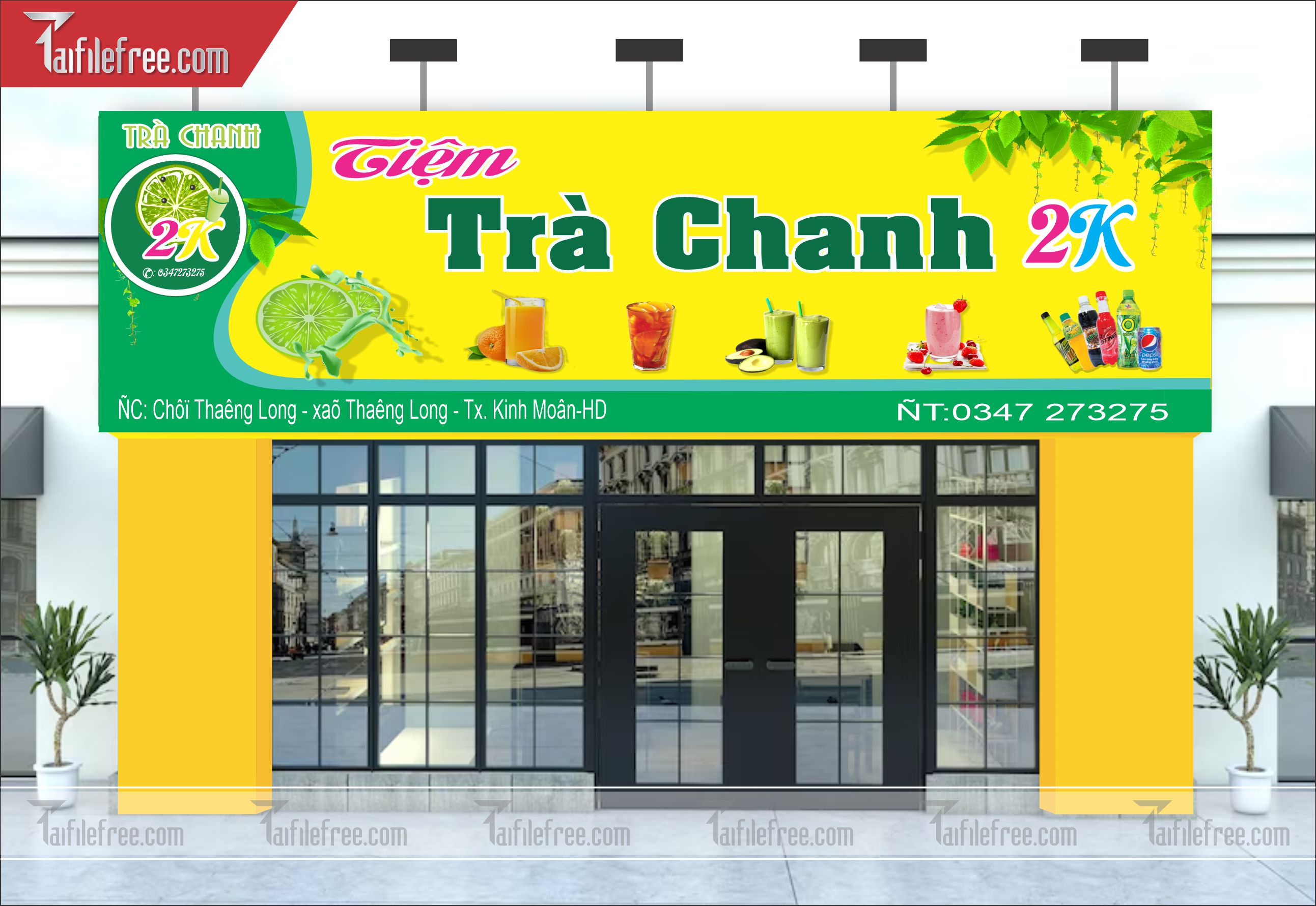 Biển Bảng Quảng Cáo Cửa Hàng, Tiệm Trà Chanh_BH37