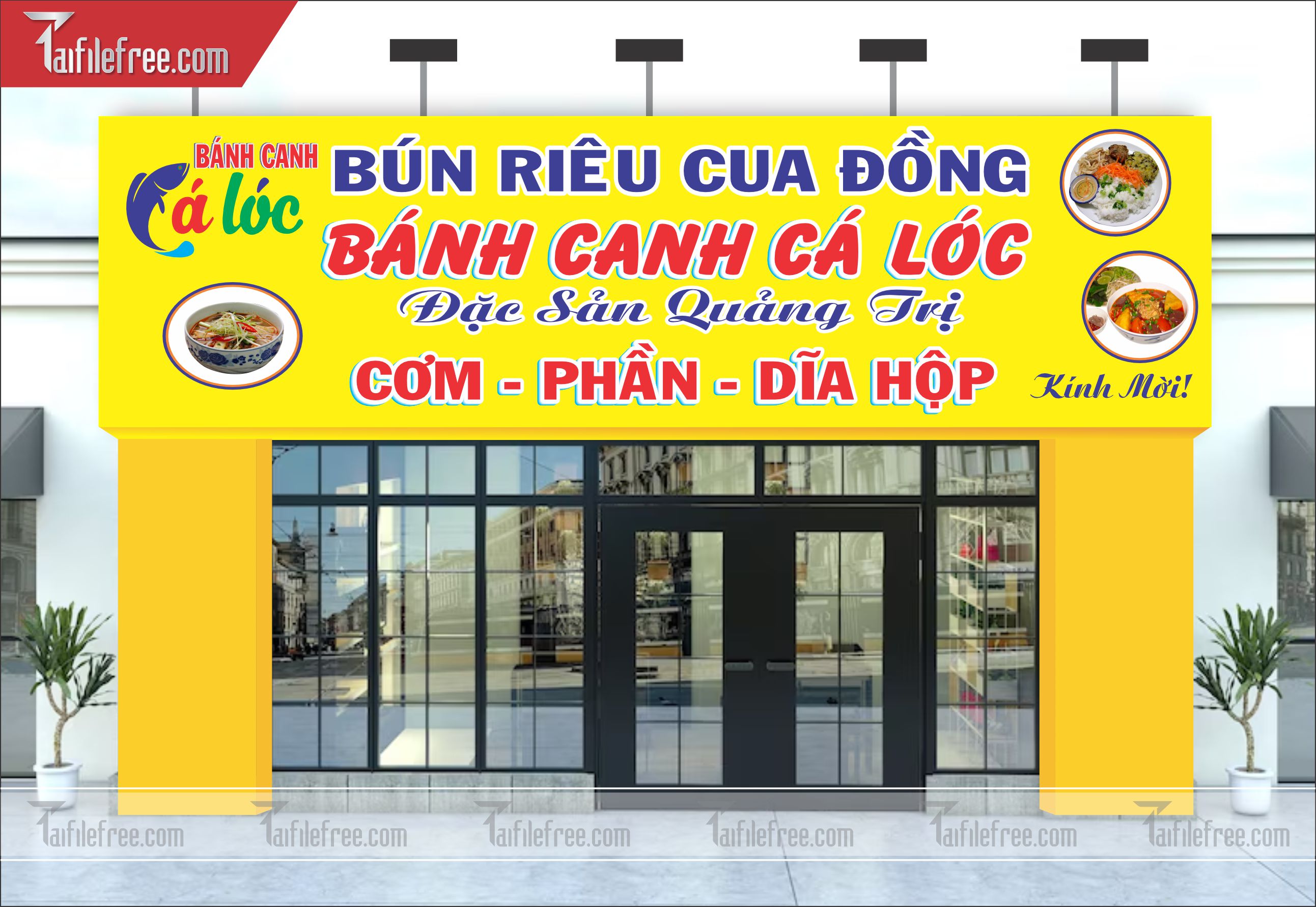 Biển Bảng Quảng Cáo Cửa Hàng Bún Riêu Cua, Bánh Canh, Cơm_BH38
