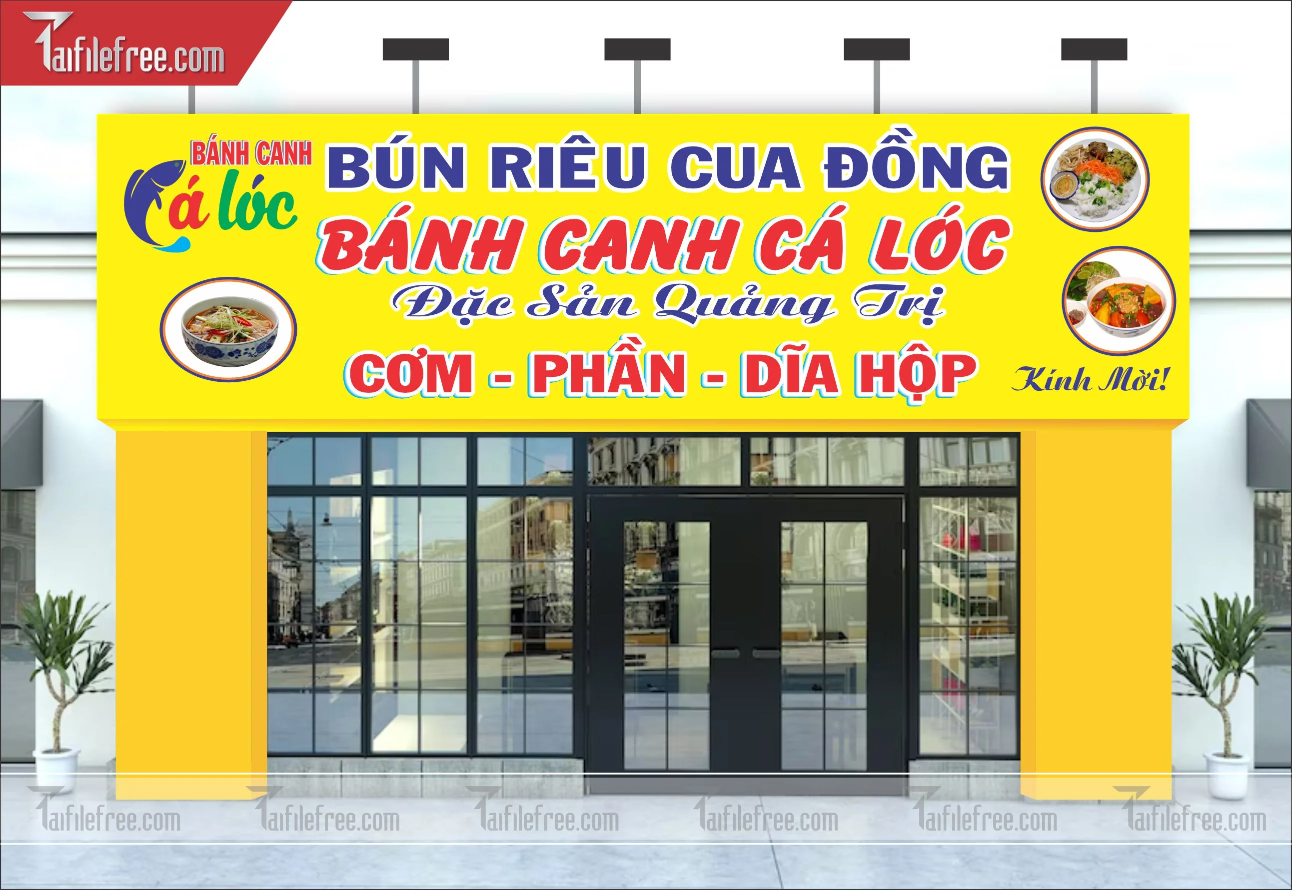 Biển Bảng Quảng Cáo Cửa Hàng Bún Riêu Cua, Bánh Canh, Cơm_BH38