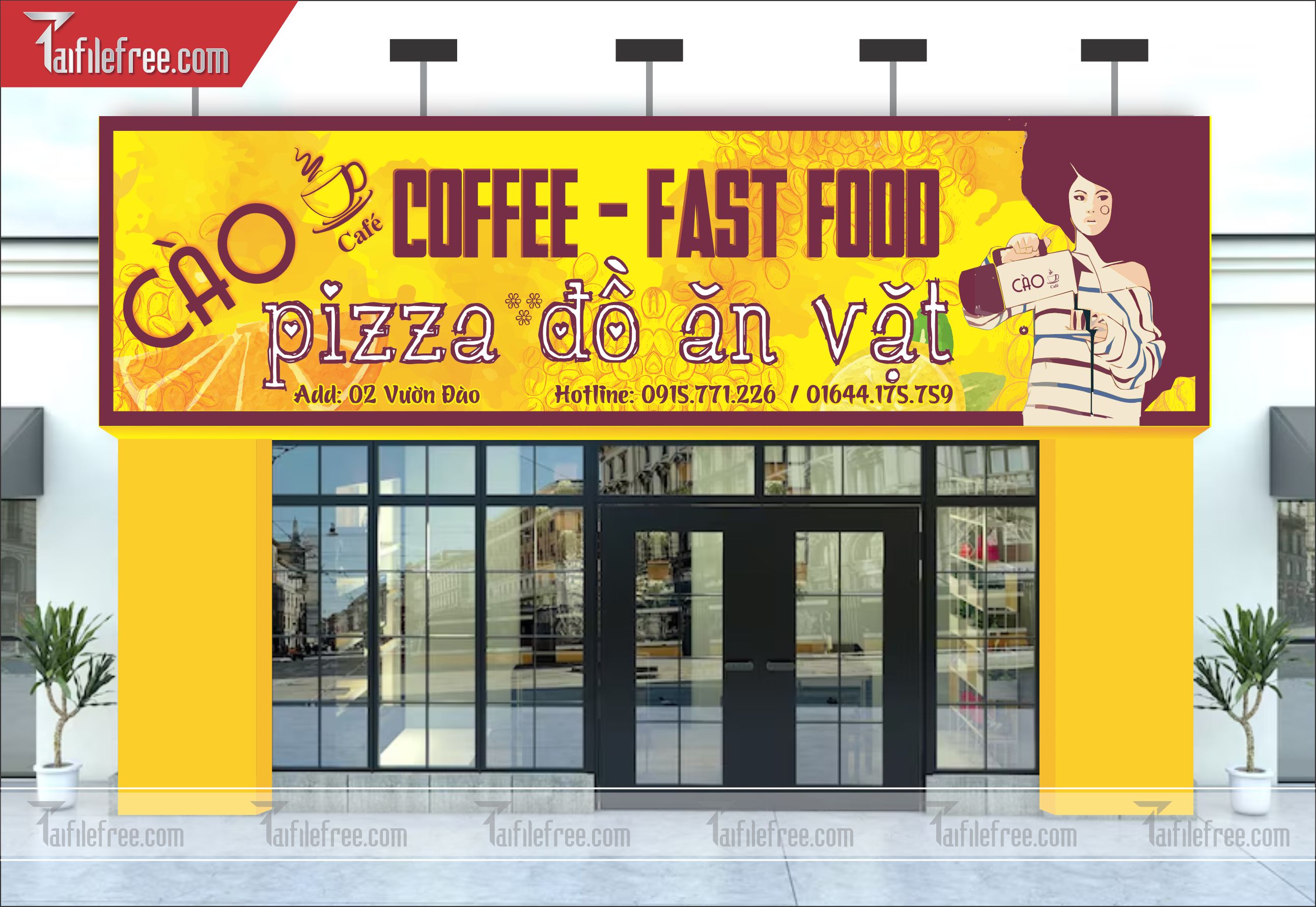 Biển Bảng Quảng Cáo Cửa Hàng Coffee - Fast Food_BH39