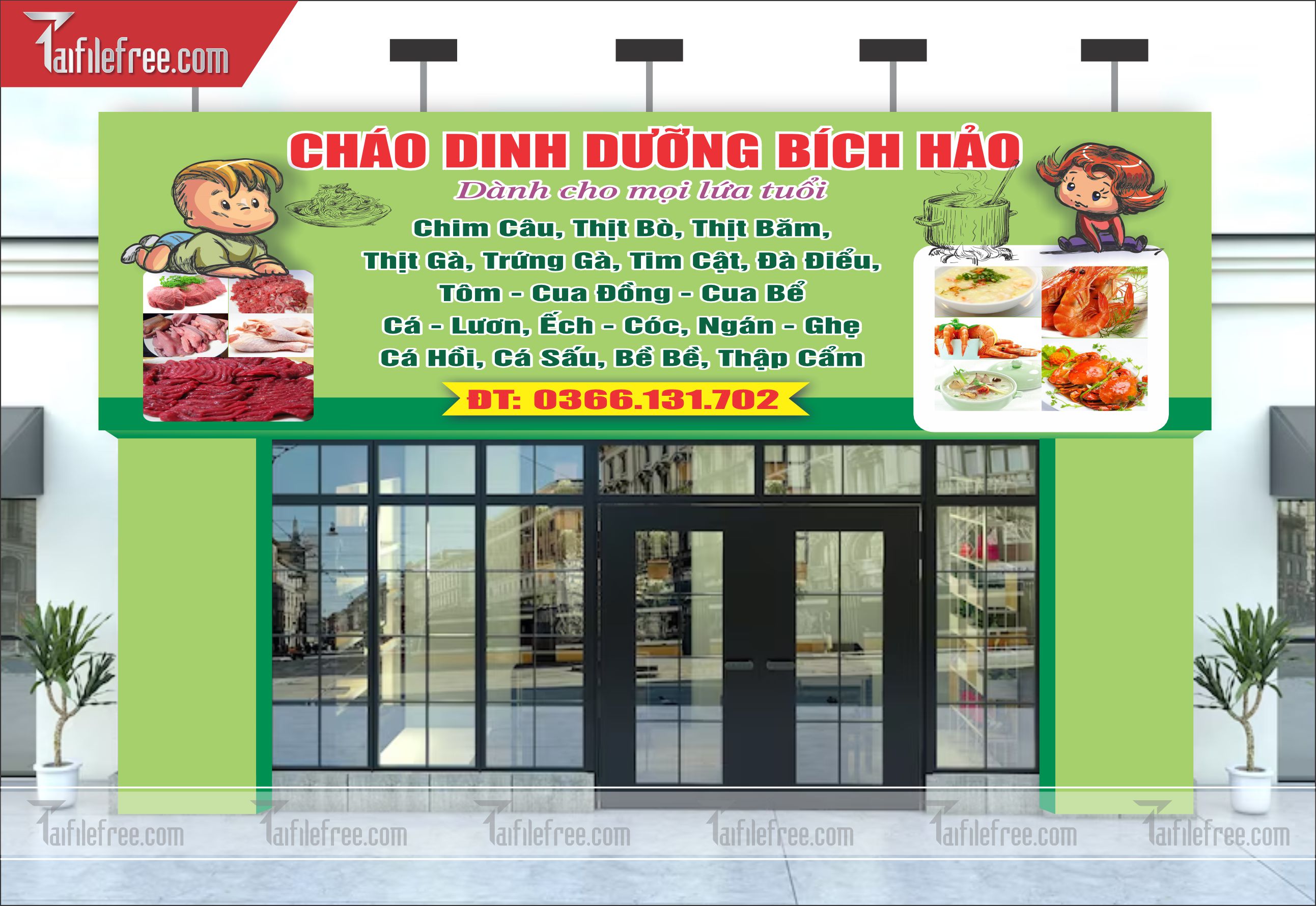 Biển Bảng Quảng Cáo Cửa Hàng Food, Ẩm Thực, Cháo Dinh Dưỡng_BH40