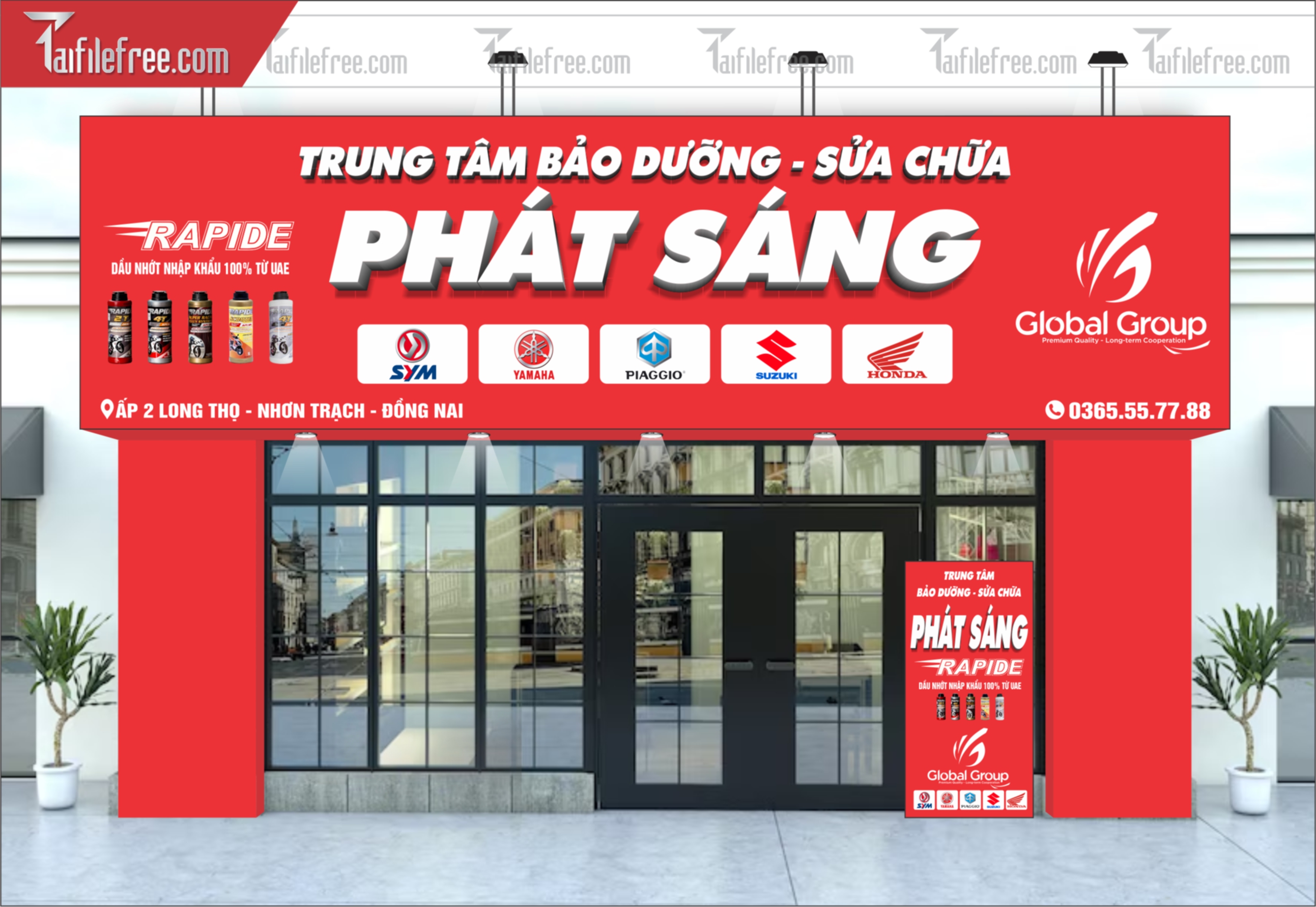Biển Quảng Cáo, Bảng Hiệu Trung Tâm Bảo Dưỡng Ô Tô Phát Sáng_BH429