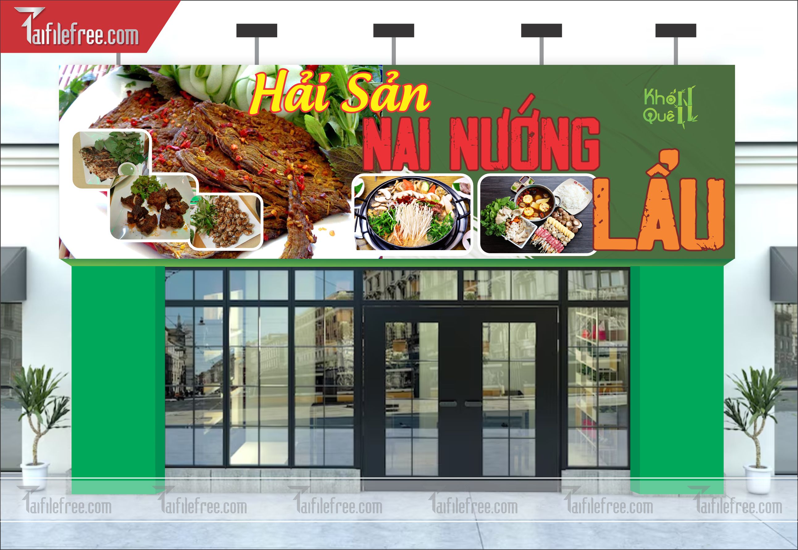 Biển Bảng Quảng Cáo Nhà Hàng Hải Sản, Nướng, Lẩu_ Food, Ẩm Thực, Hải Sản, Nướng, Lẩu_BH44