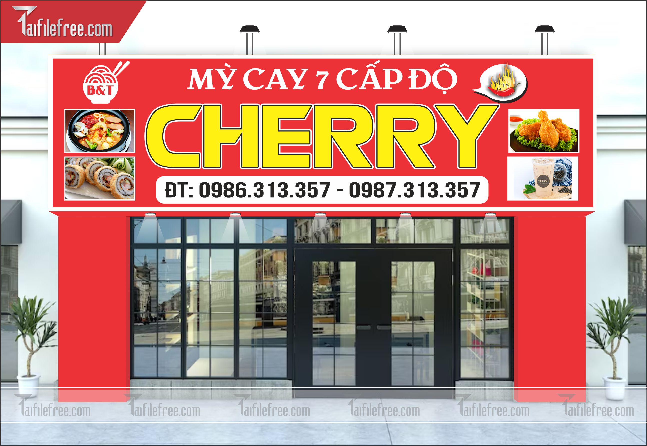 Biển Bảng Quảng Cáo Cửa Hàng, Tiệm Mỳ Cay, Food, Ẩm Thực_BH49