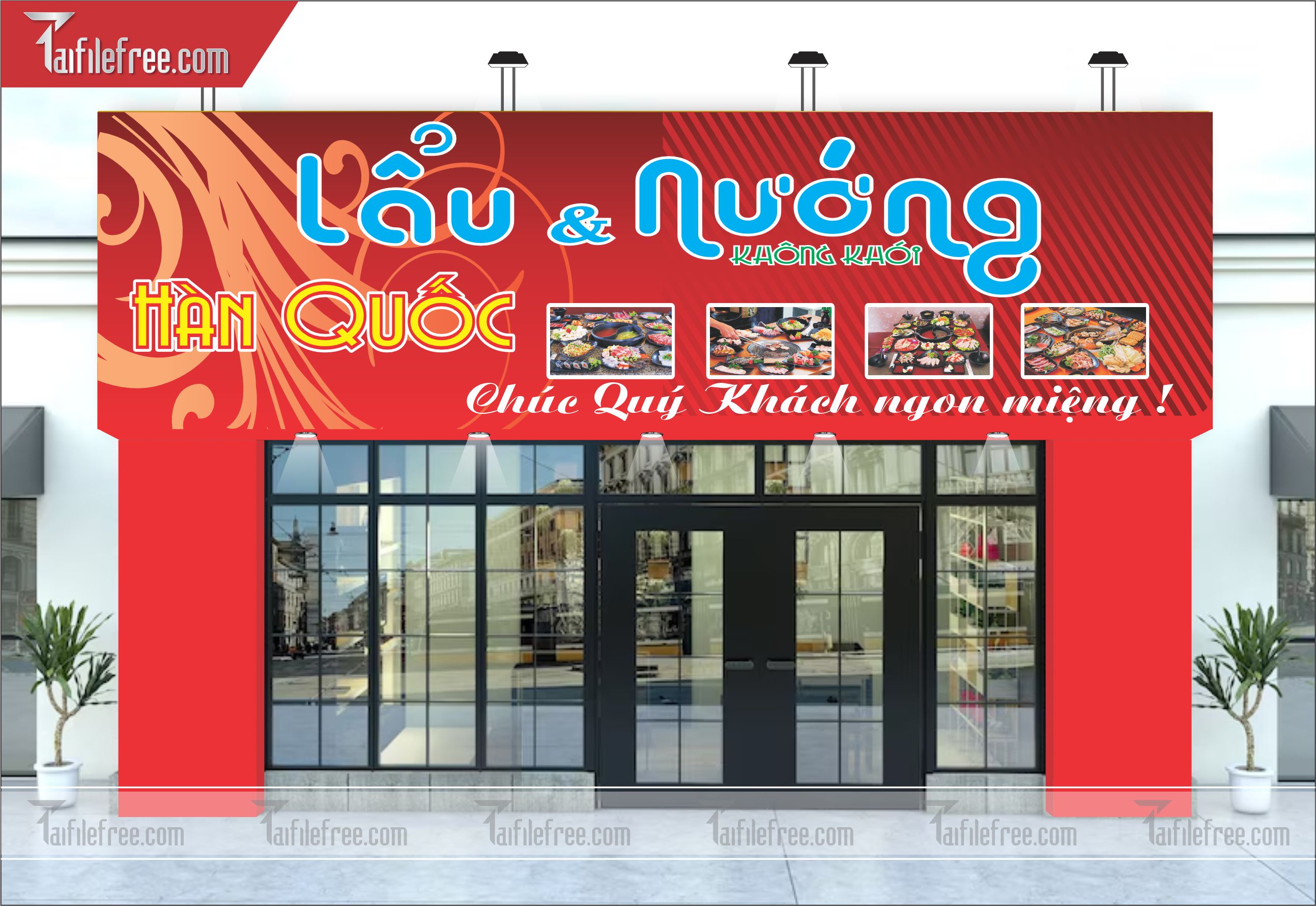Biển Bảng Quảng Cáo Cửa Hàng, Tiệm Lẩu Nướng, Food, Ẩm Thực_BH50
