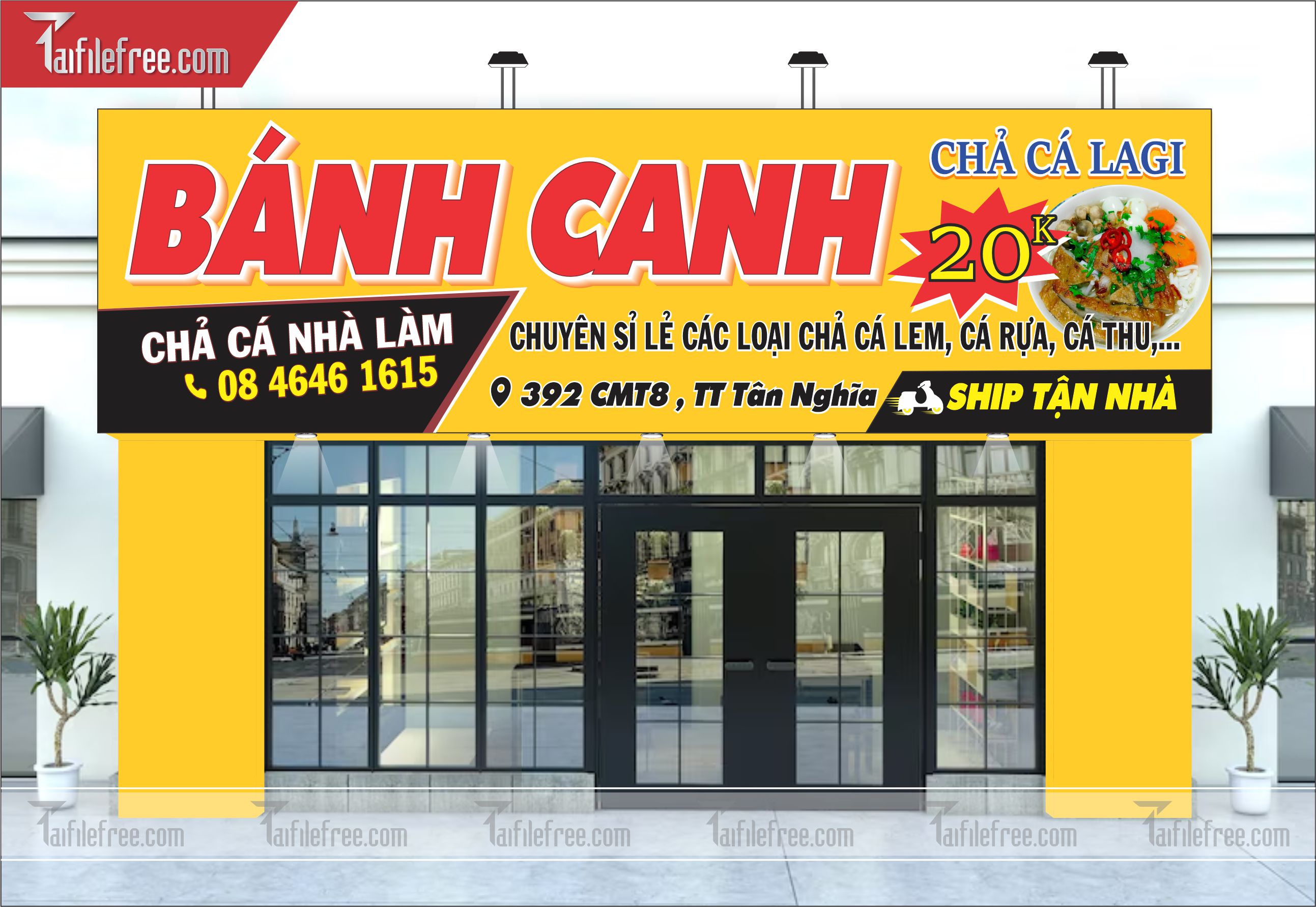 Biển Bảng Quảng Cáo Cửa Hàng, Tiệm bánh Canh, Food, Ẩm Thực_BH52