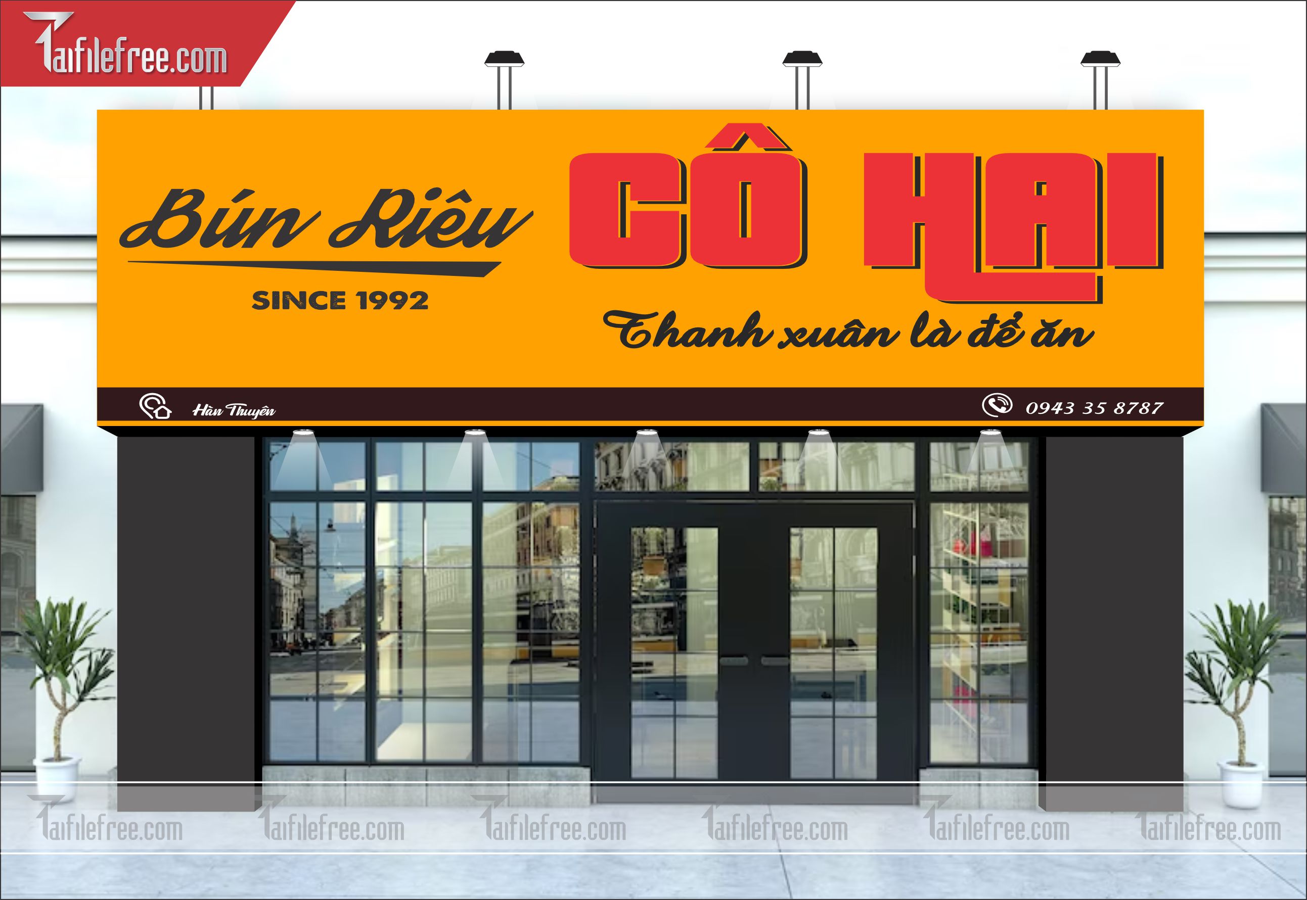 Biển Bảng Quảng Cáo Cửa Hàng, Tiệm Bún Riêu, Food, Ẩm Thực_BH54