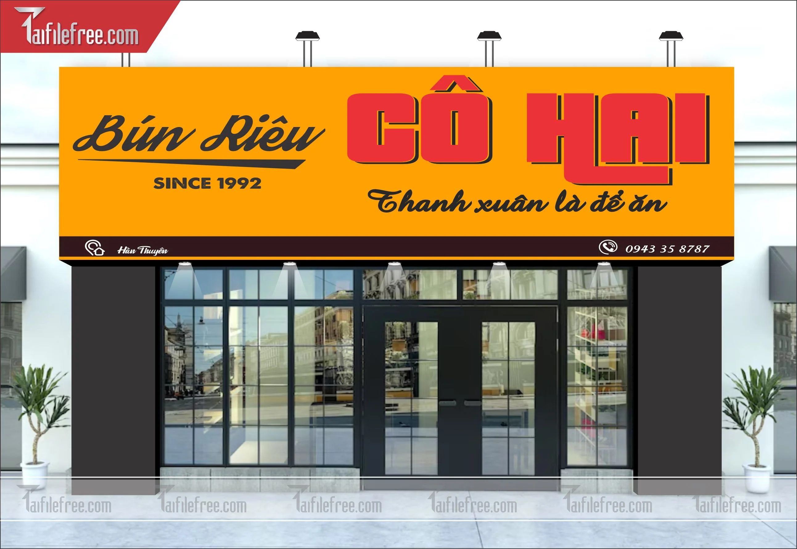 Biển Bảng Quảng Cáo Cửa Hàng, Tiệm Bún Riêu, Food, Ẩm Thực_BH54