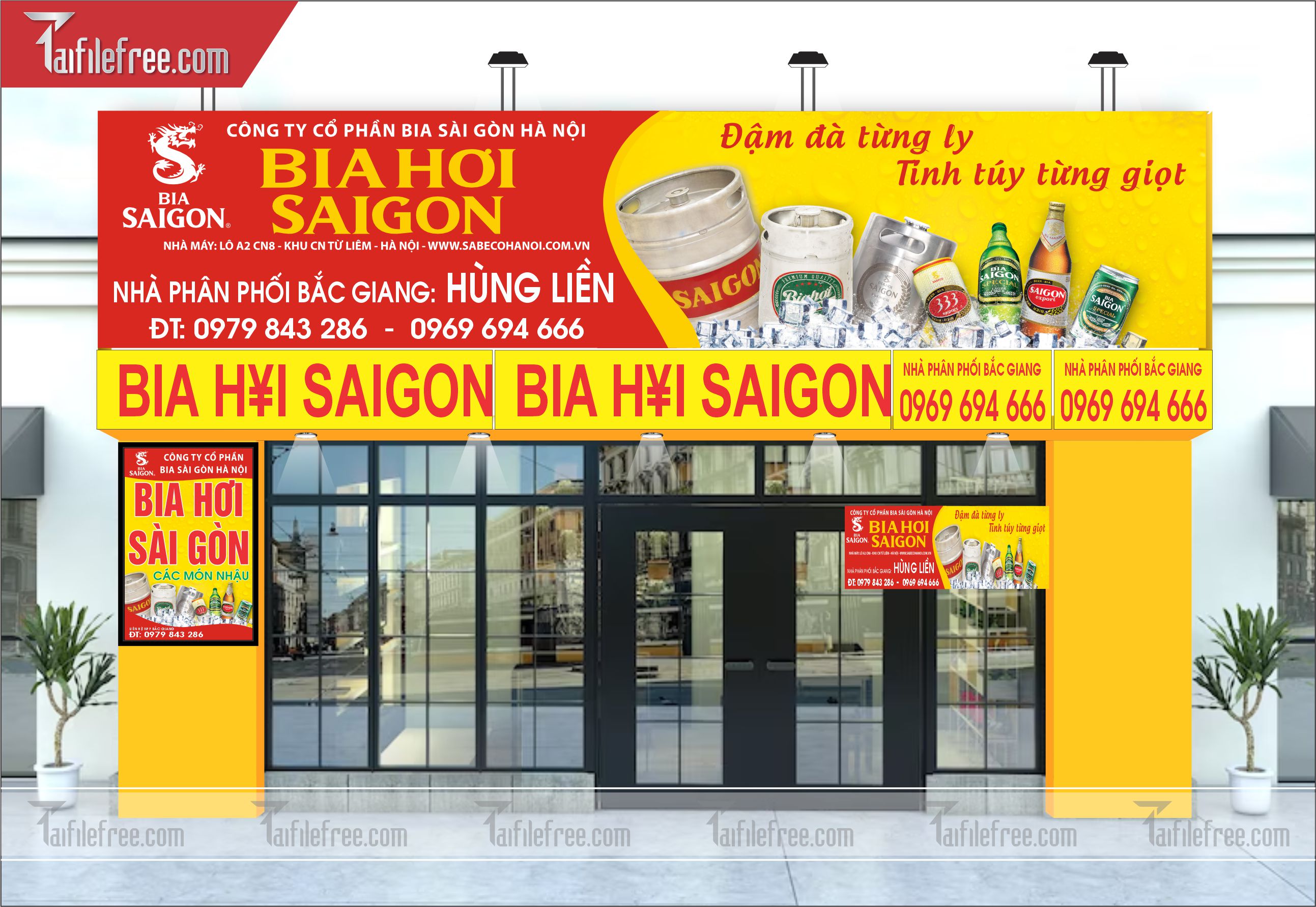 Biển Bảng Quảng Cáo Cửa Hàng, Quán Nhậu, Bia Sài Gòn, Food, Ẩm Thực_BH58