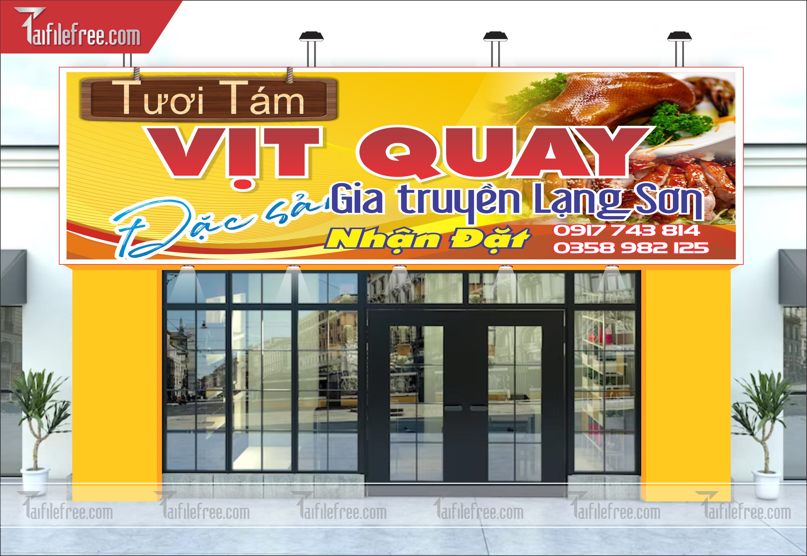 Biển Hiệu, Bảng Quảng Cáo Cửa Hàng, Quán Nhậu, Vịt Quay, Food, Ẩm Thực_BH59