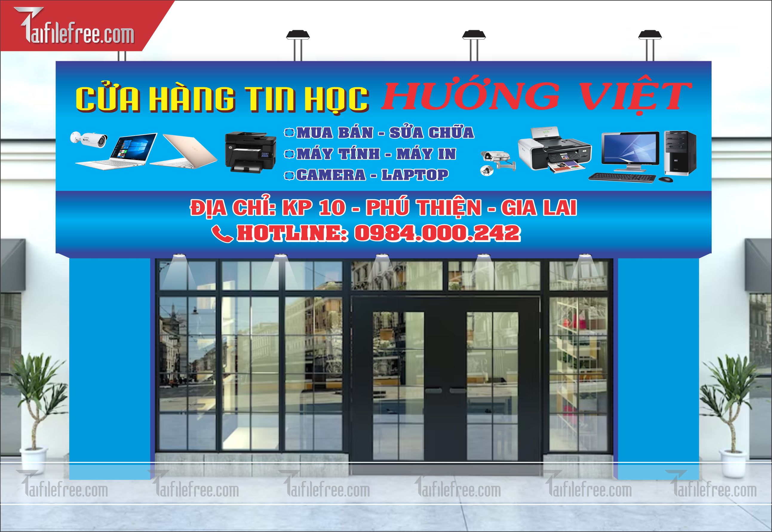 Biển Hiệu, Bảng Quảng Cửa Hàng Tin Học Hương Việt_BH65
