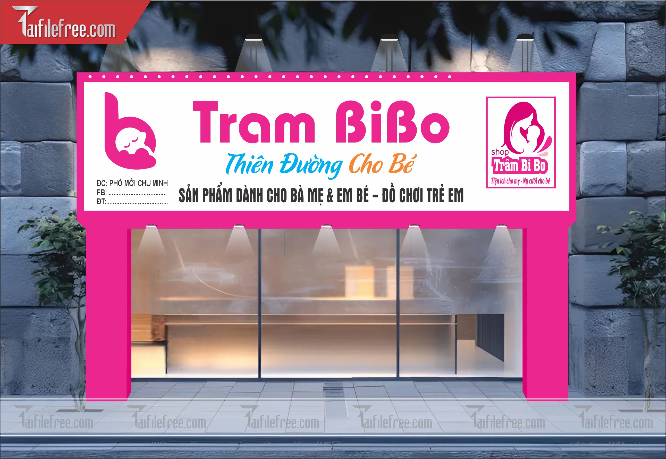 Biển Hiệu, Bảng Quảng Cáo Cửa Hàng Bỉm Sữa Bé_BH74