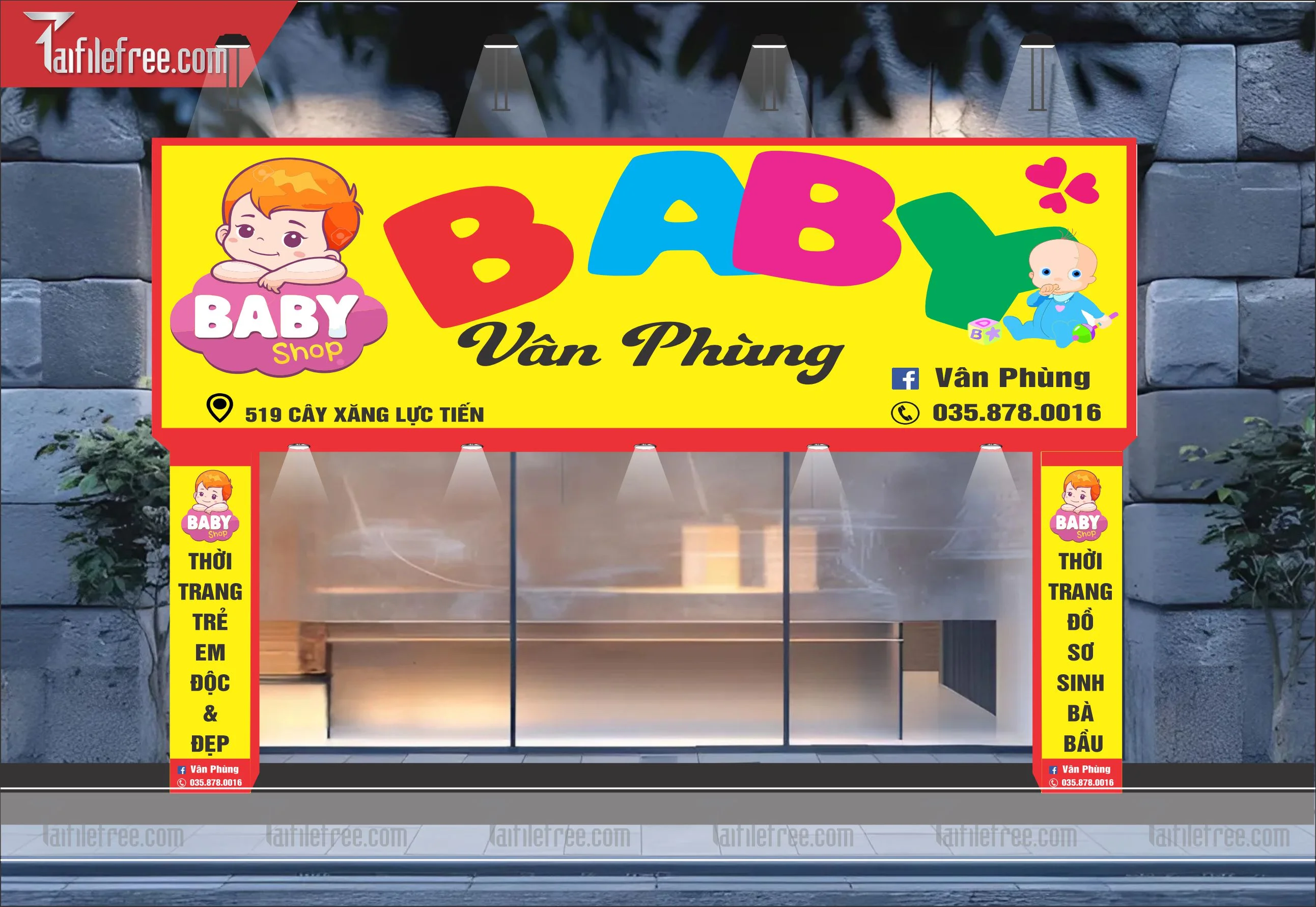 Biển Hiệu, Bảng Quảng Cáo Cửa Hàng Thời Trang Bé_BH77