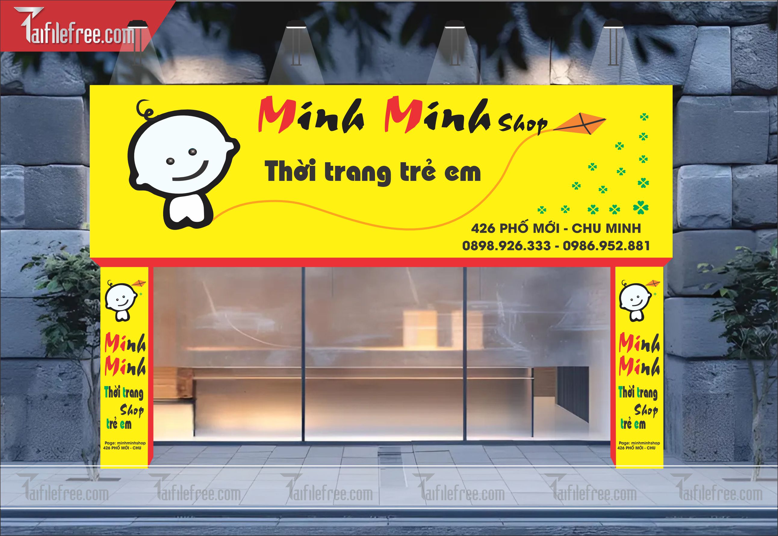 Biển Hiệu, Bảng Quảng Cáo Cửa Hàng Thời Trang Bé_BH78