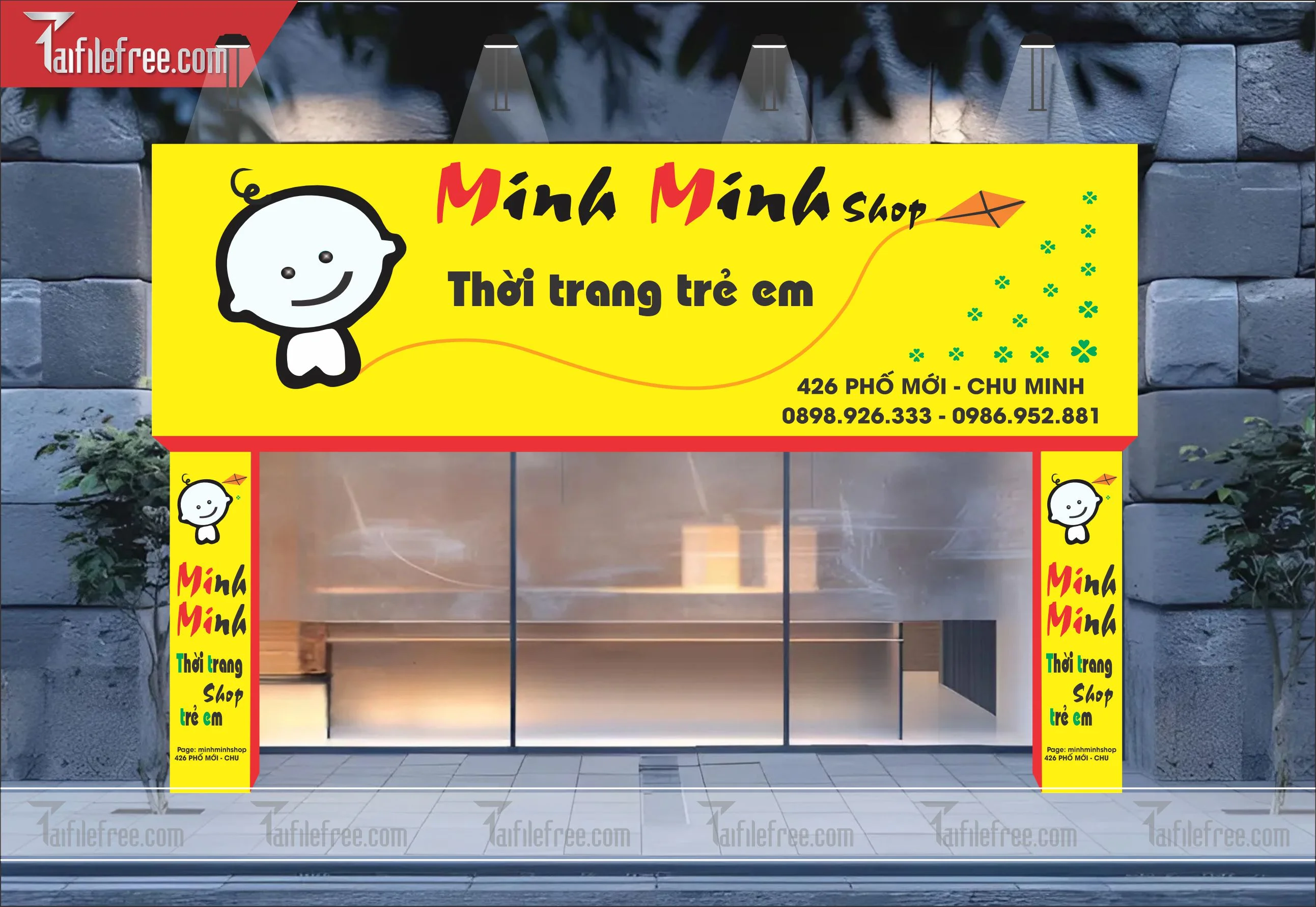 Biển Hiệu, Bảng Quảng Cáo Cửa Hàng Thời Trang Bé_BH78