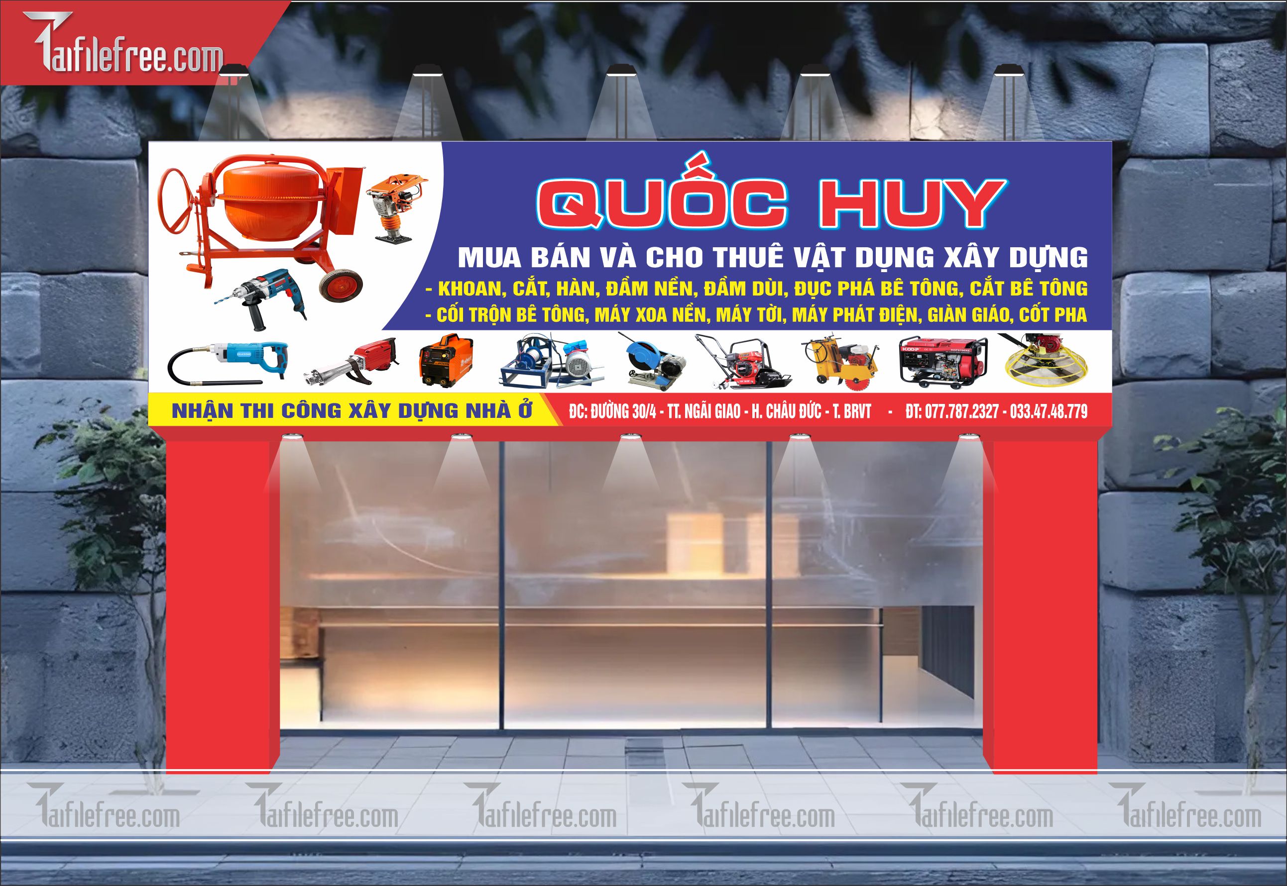 Biển Hiệu, Bảng Quảng Cửa Hàng Vật Dụng Xây Dựng_BH90