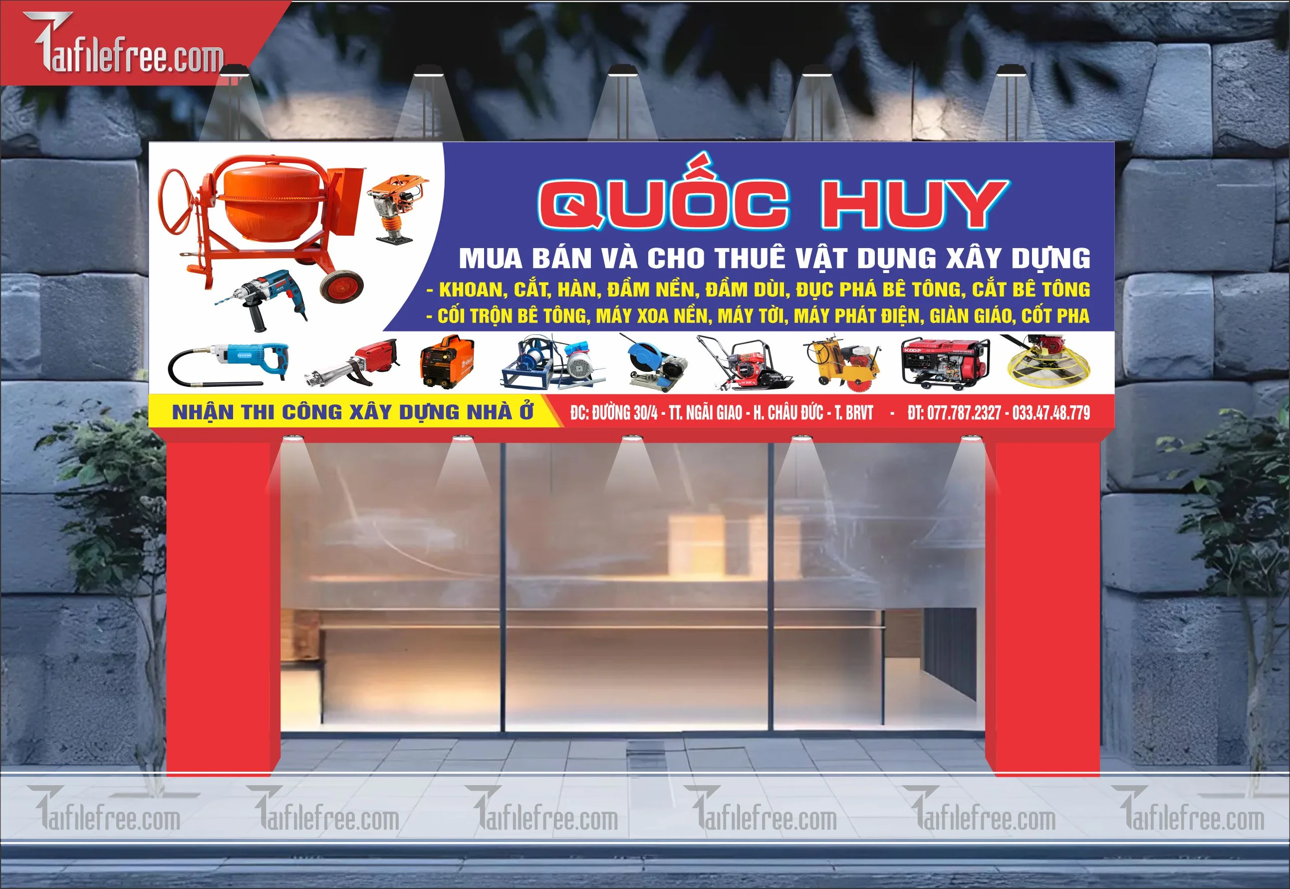 Biển Hiệu, Bảng Quảng Cửa Hàng Vật Dụng Xây Dựng_BH90