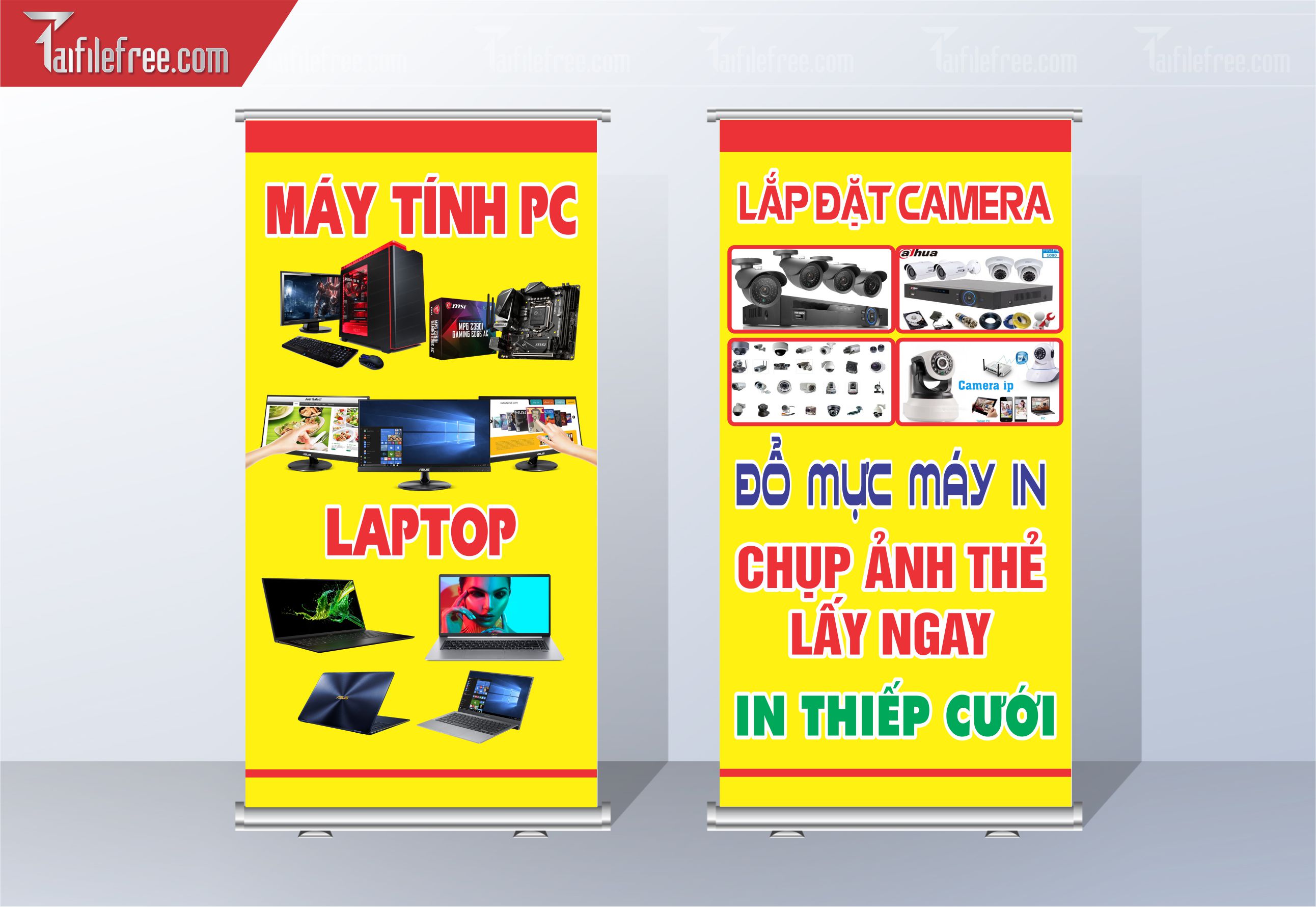 File Thiết Kế Standee Máy Tính, Camera_BR106