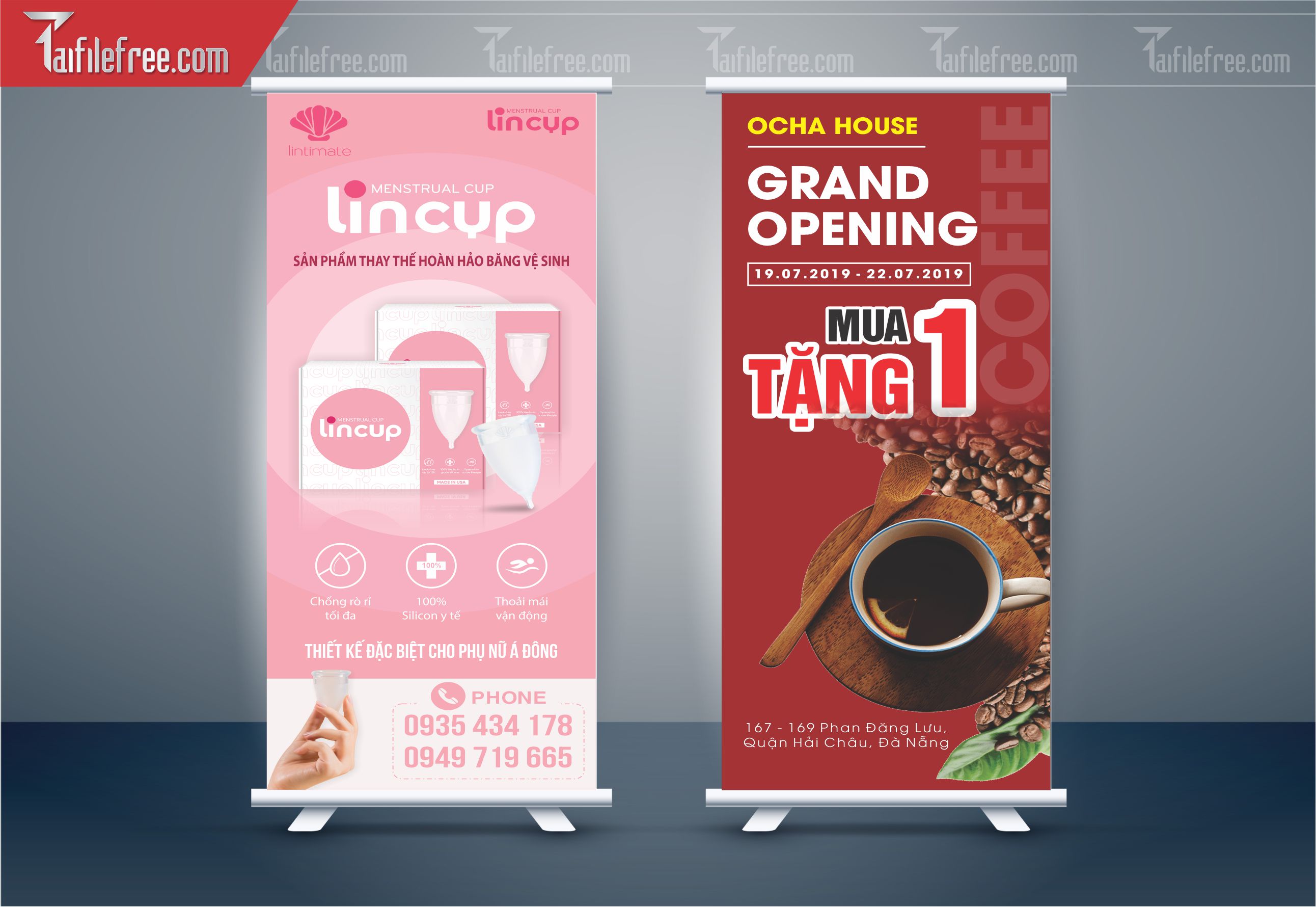 File Thiết Kế Standee Lincup, Standee Khai Trương Của Hàng Cà Phê_BR40