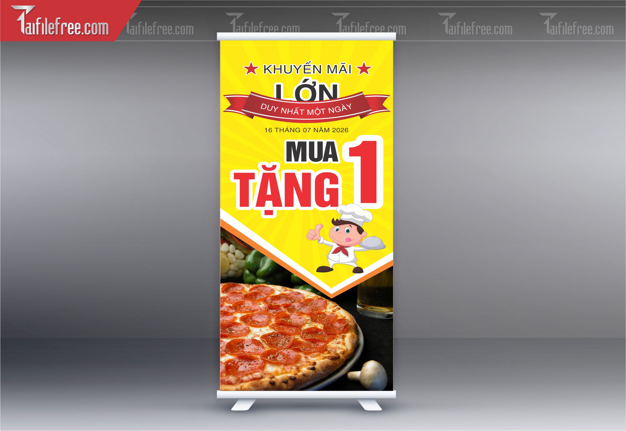 File Thiết Kế Standee Khuyến Mãi, Standee Piza_BR47