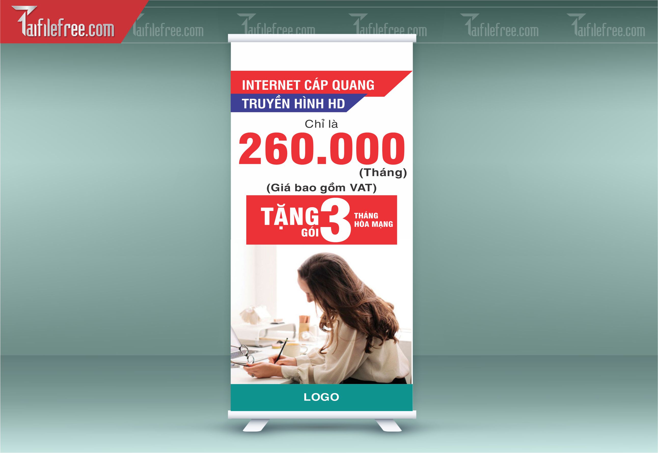 File Thiết Kế Standee Internet Cáp Quang, Truyền Hình HD_BR49