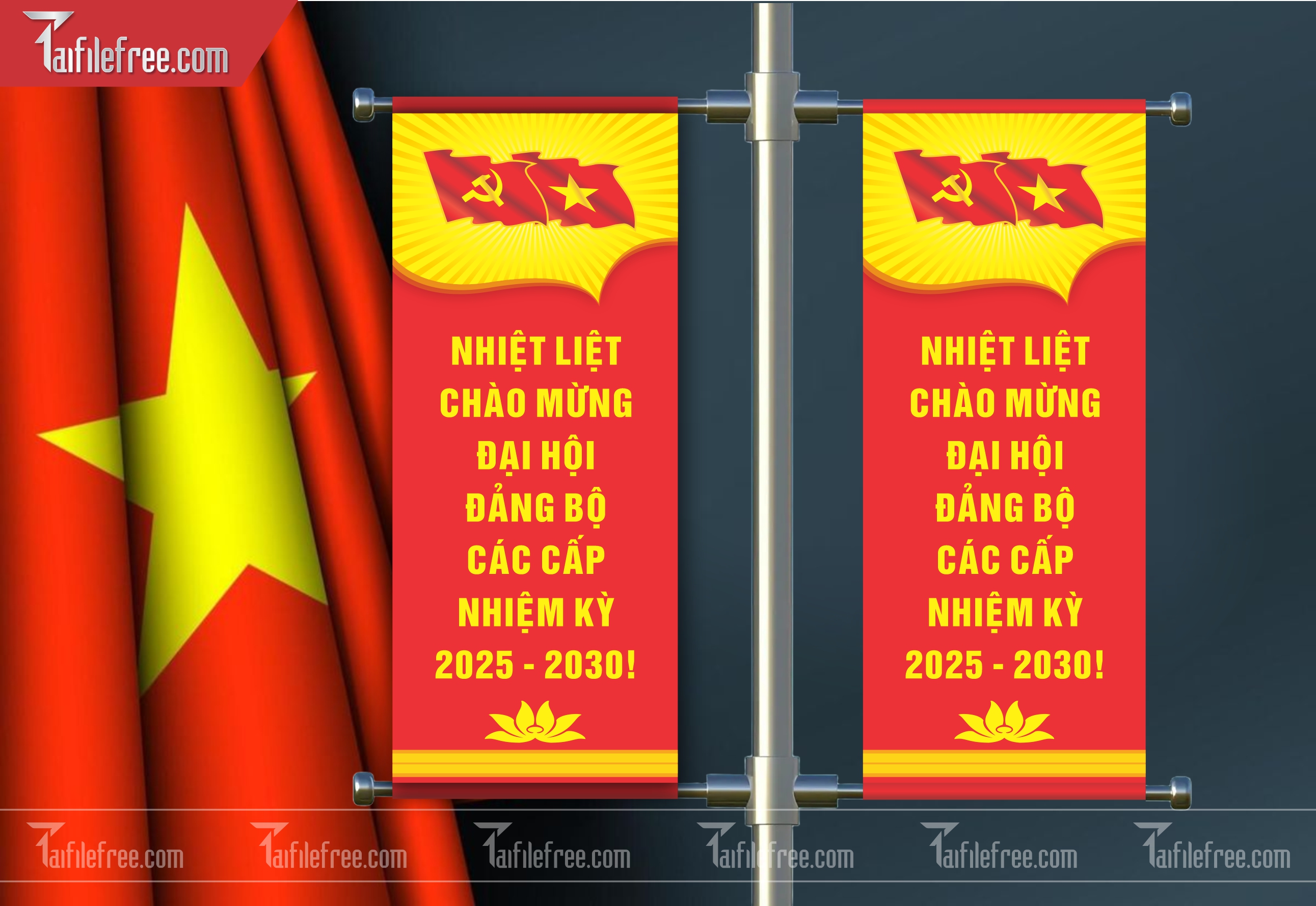 Phướn Trang Trí Ngày Hội Đảng Bộ_CDT25