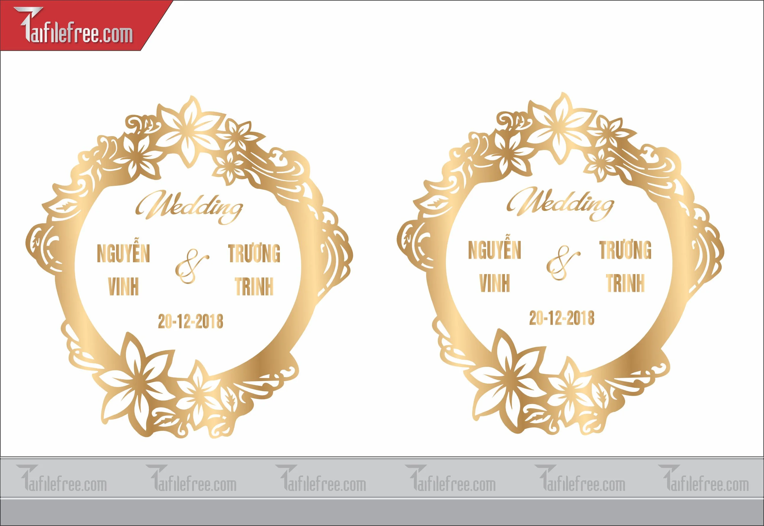 Mẫu File Vector Hoa Văn Cắt CNC Bảng Cưới Đẹp_CNC07