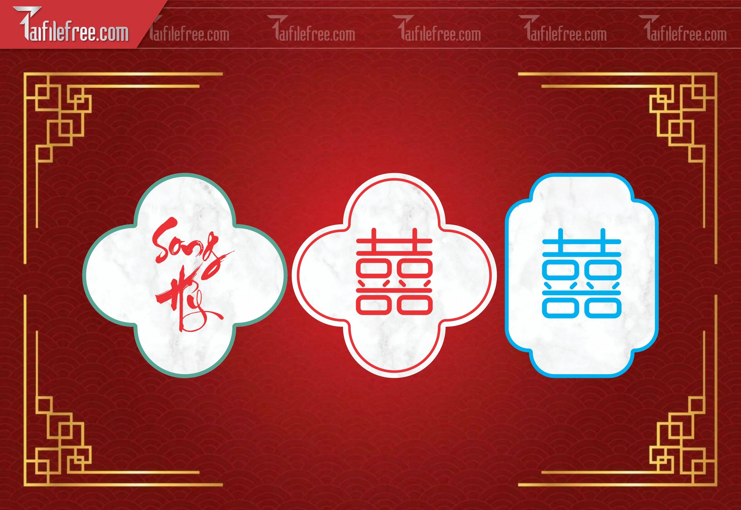 Mẫu File Vector CNC Cưới, Chữ Hỷ Đẹp_CNC 102