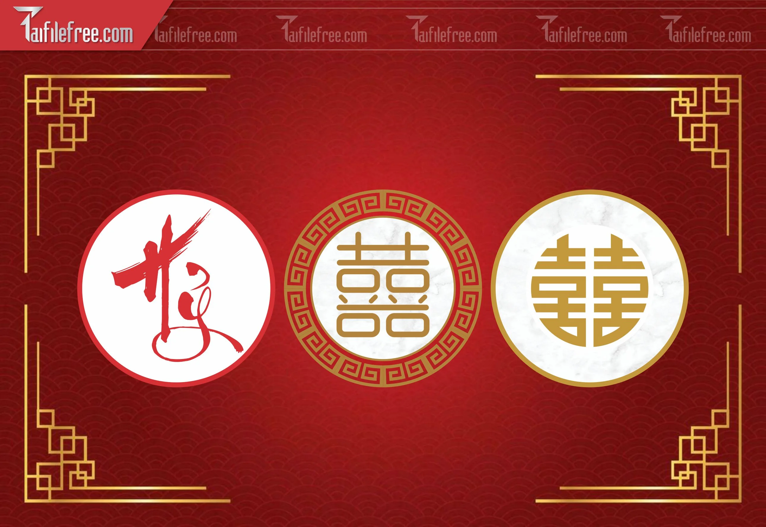 Mẫu File Vector CNC Cưới, Chữ Hỷ Đẹp_CNC 103