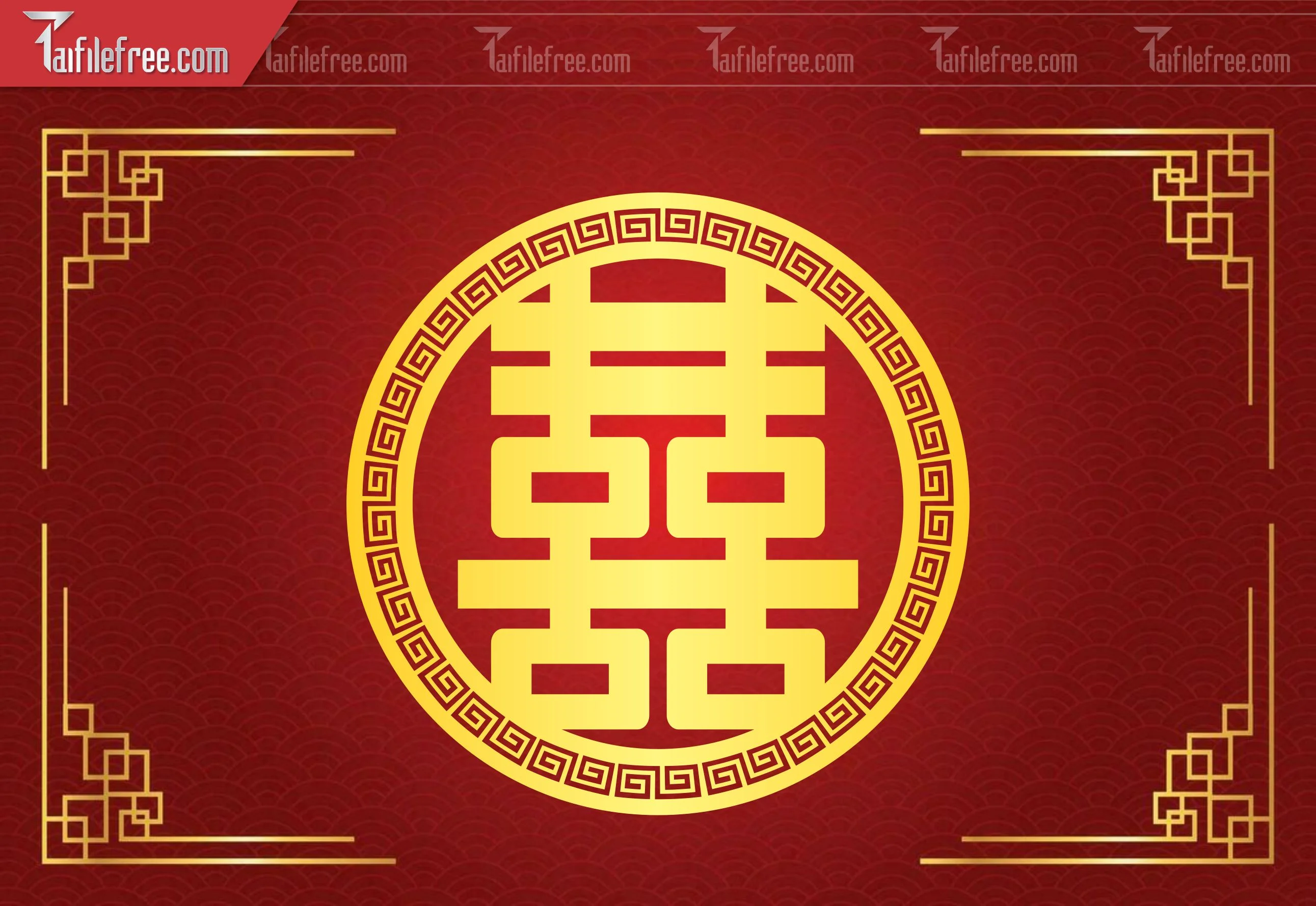 Mẫu File Vector CNC Cưới, Chữ Hỷ Đẹp_CNC 104