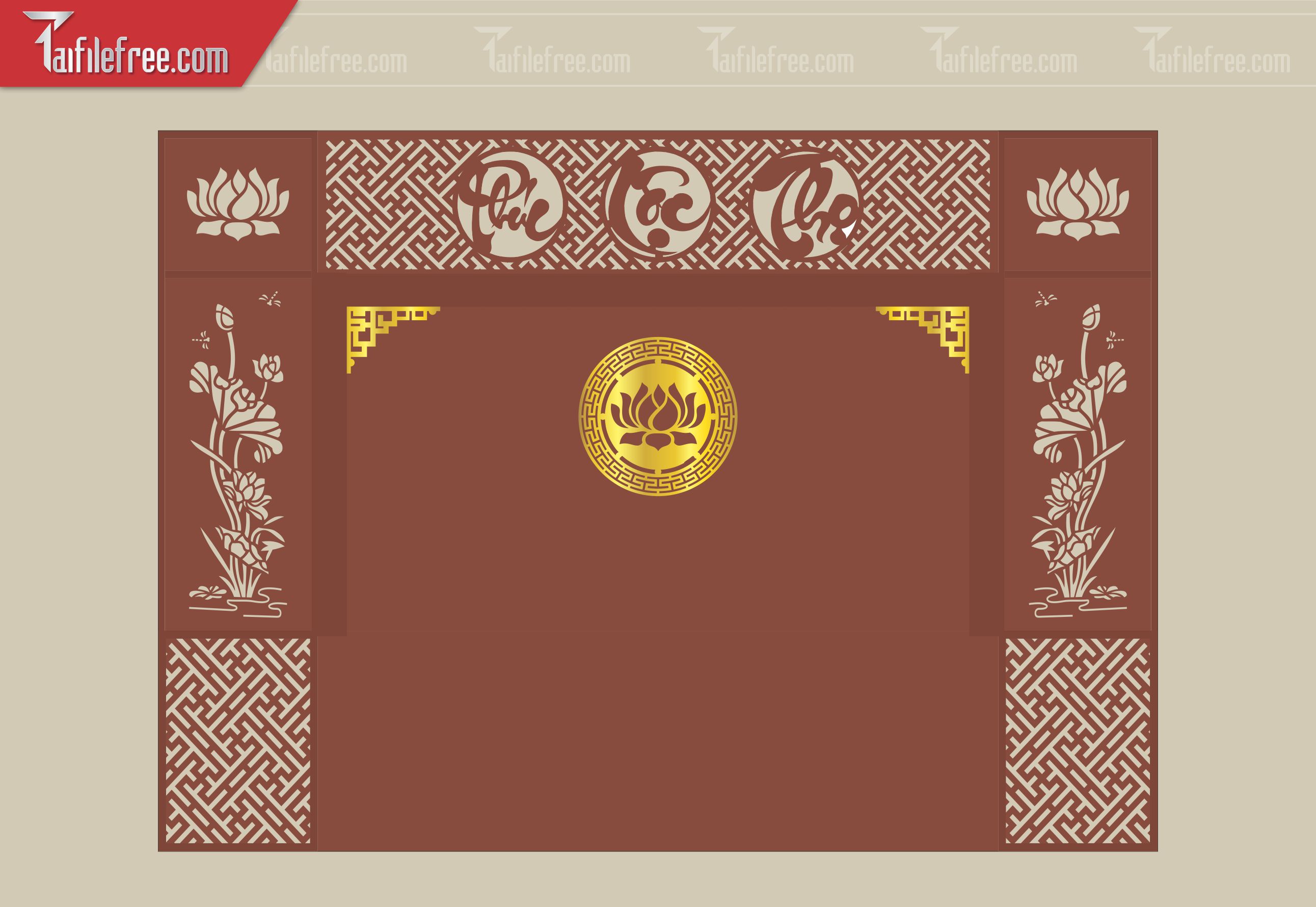 Mẫu File Vector CNC Phòng Thờ Đẹp_CNC 106