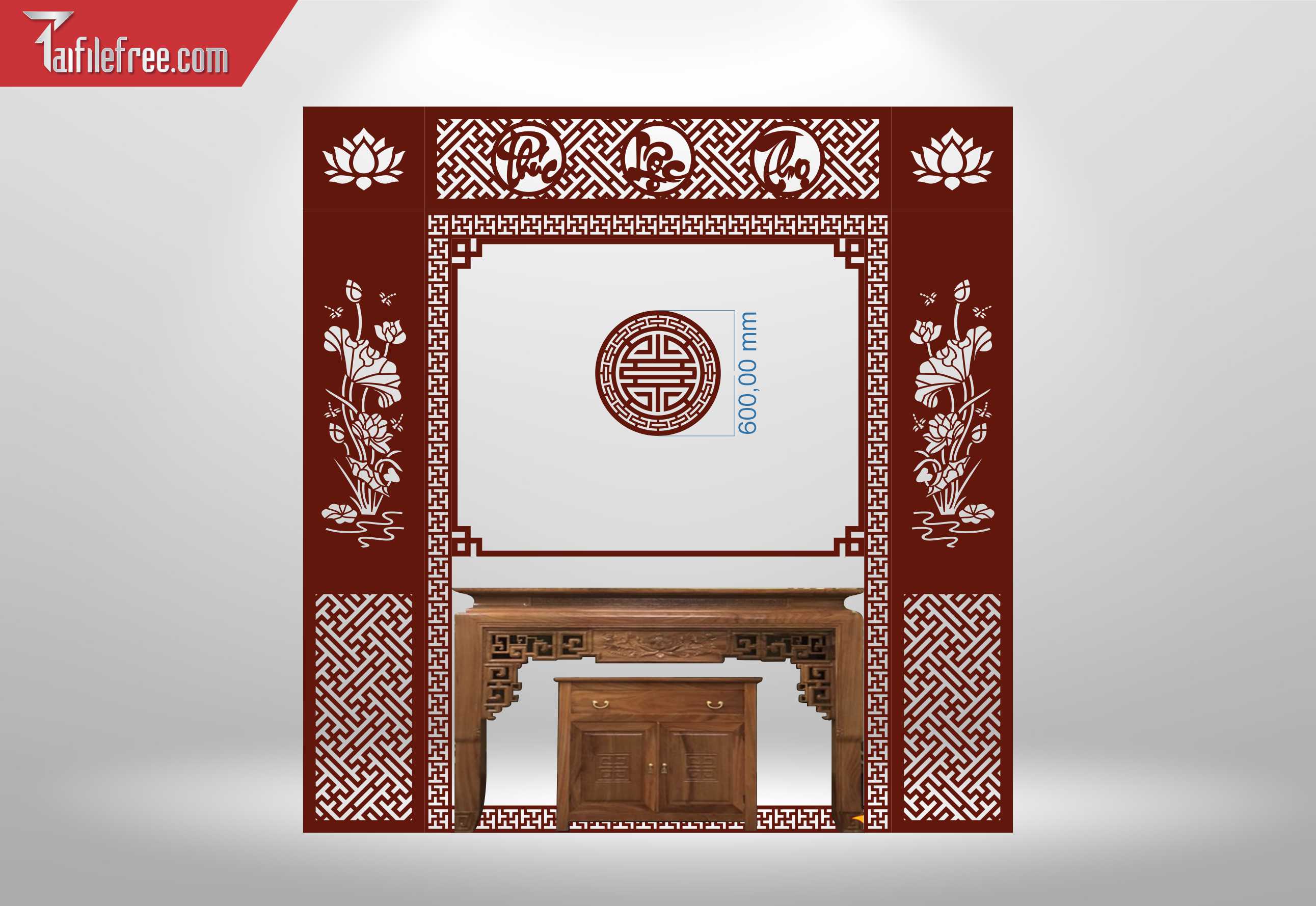 Mẫu File Vector CNC Phòng Thờ Đẹp_CNC113