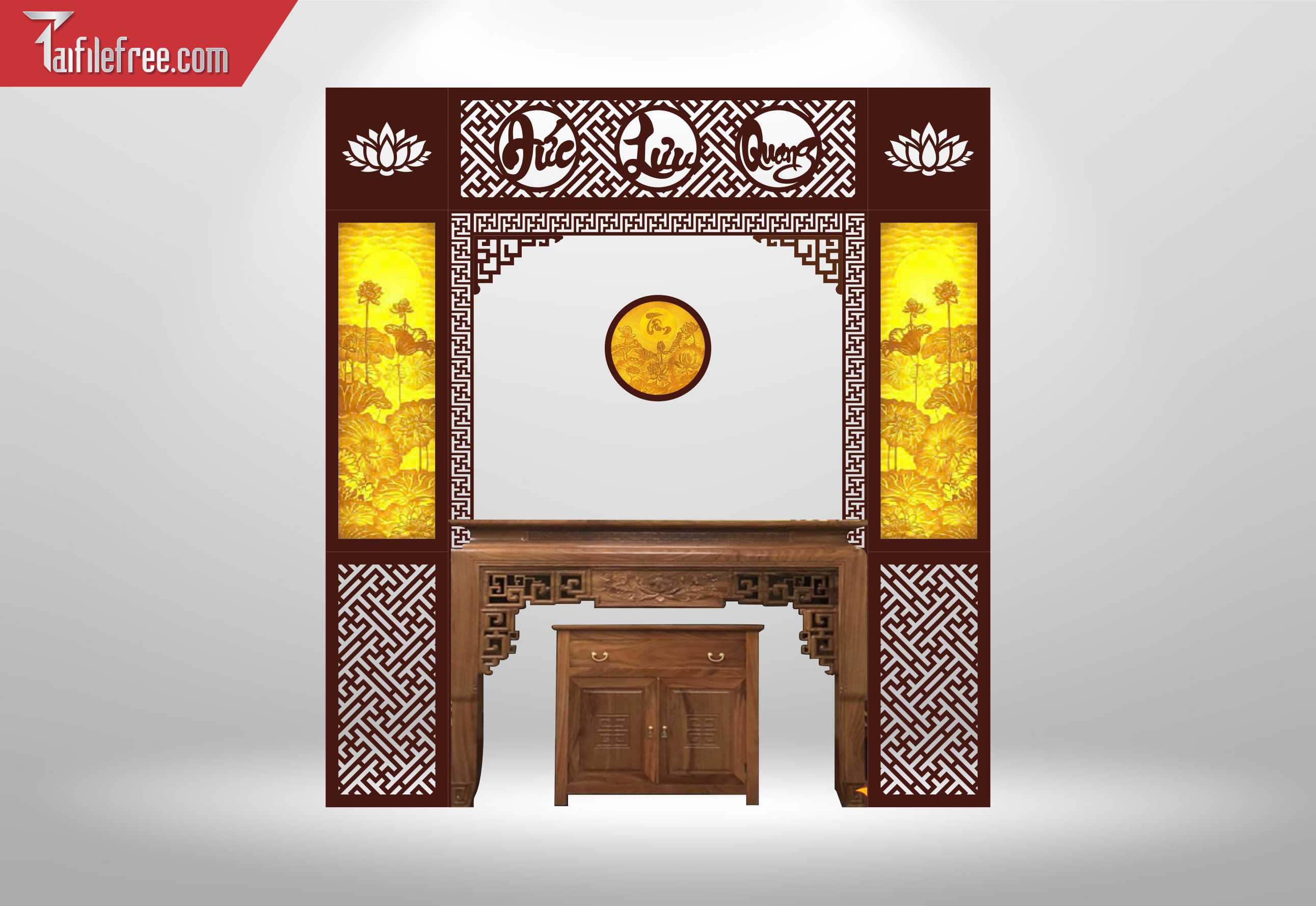 Mẫu File Vector CNC Phòng Thờ Đẹp_CNC114