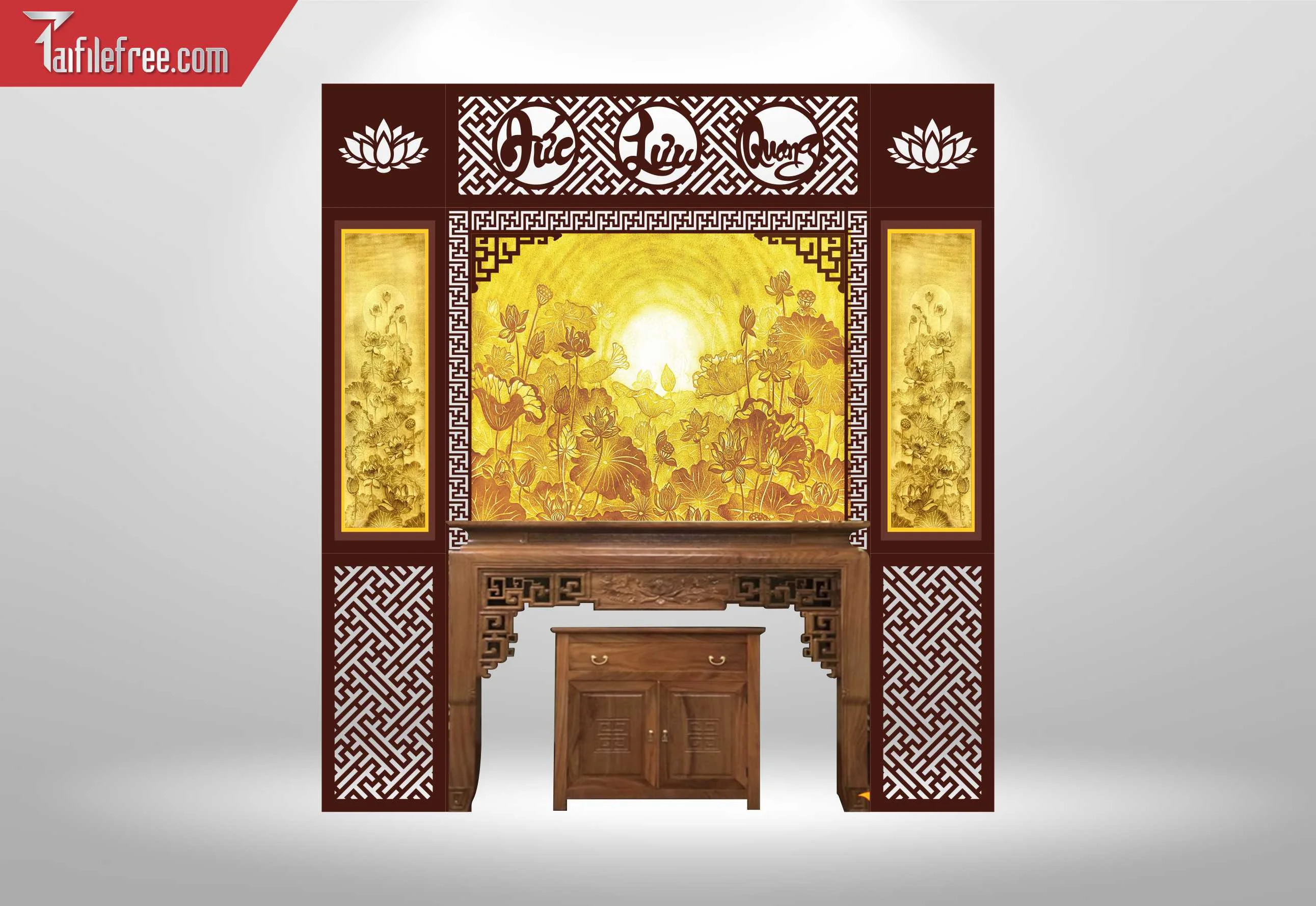Mẫu File Vector CNC Phòng Thờ Đẹp_CNC115
