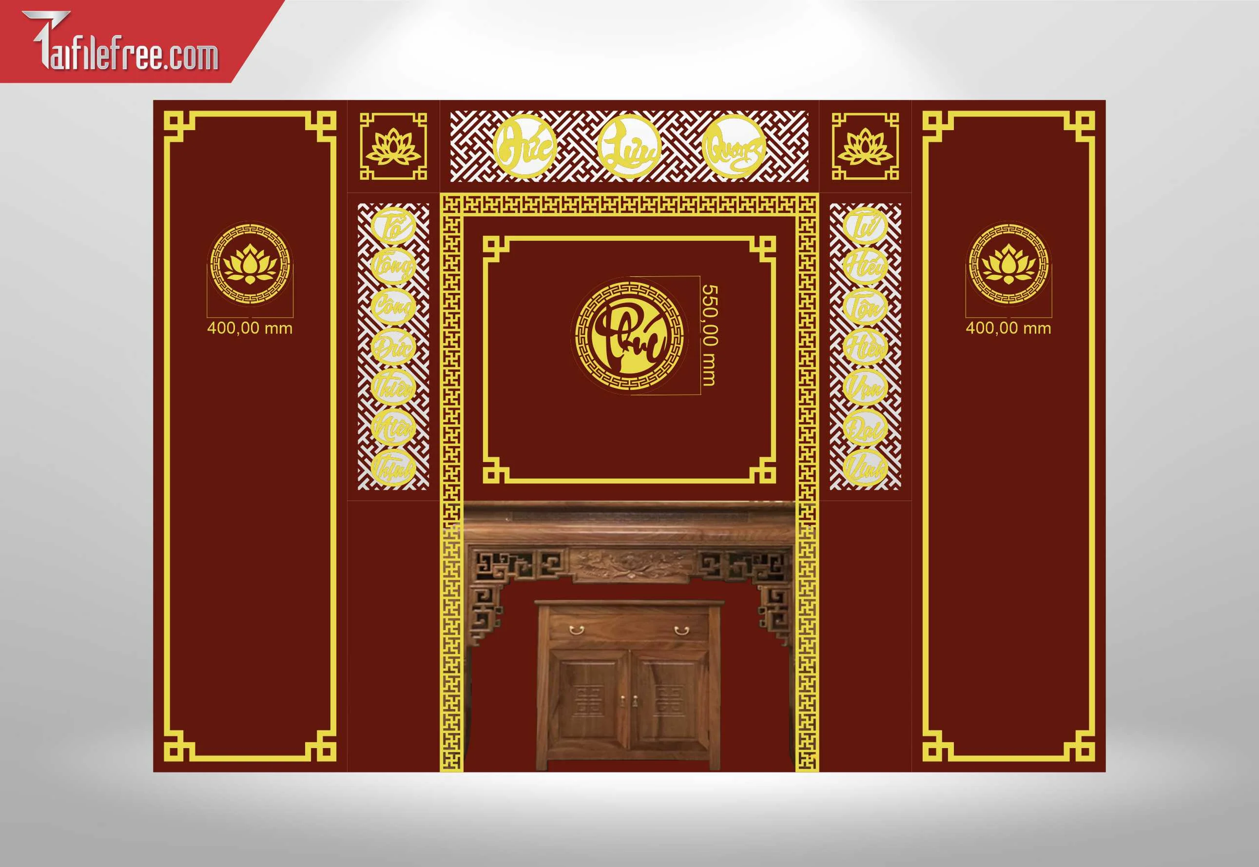 Mẫu File Vector CNC Phòng Thờ Đẹp_CNC116