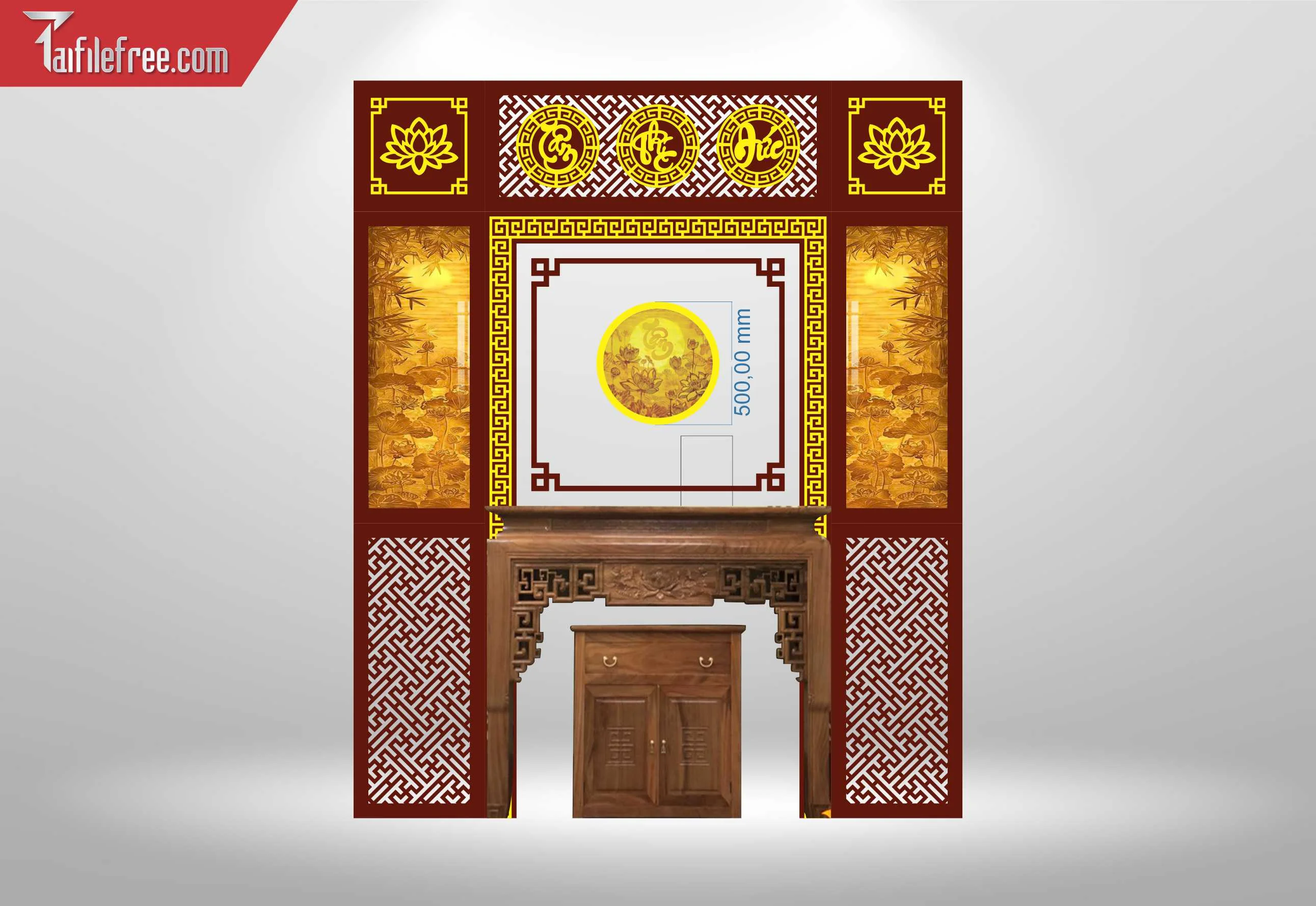 Mẫu File Vector CNC Phòng Thờ Đẹp_CNC117