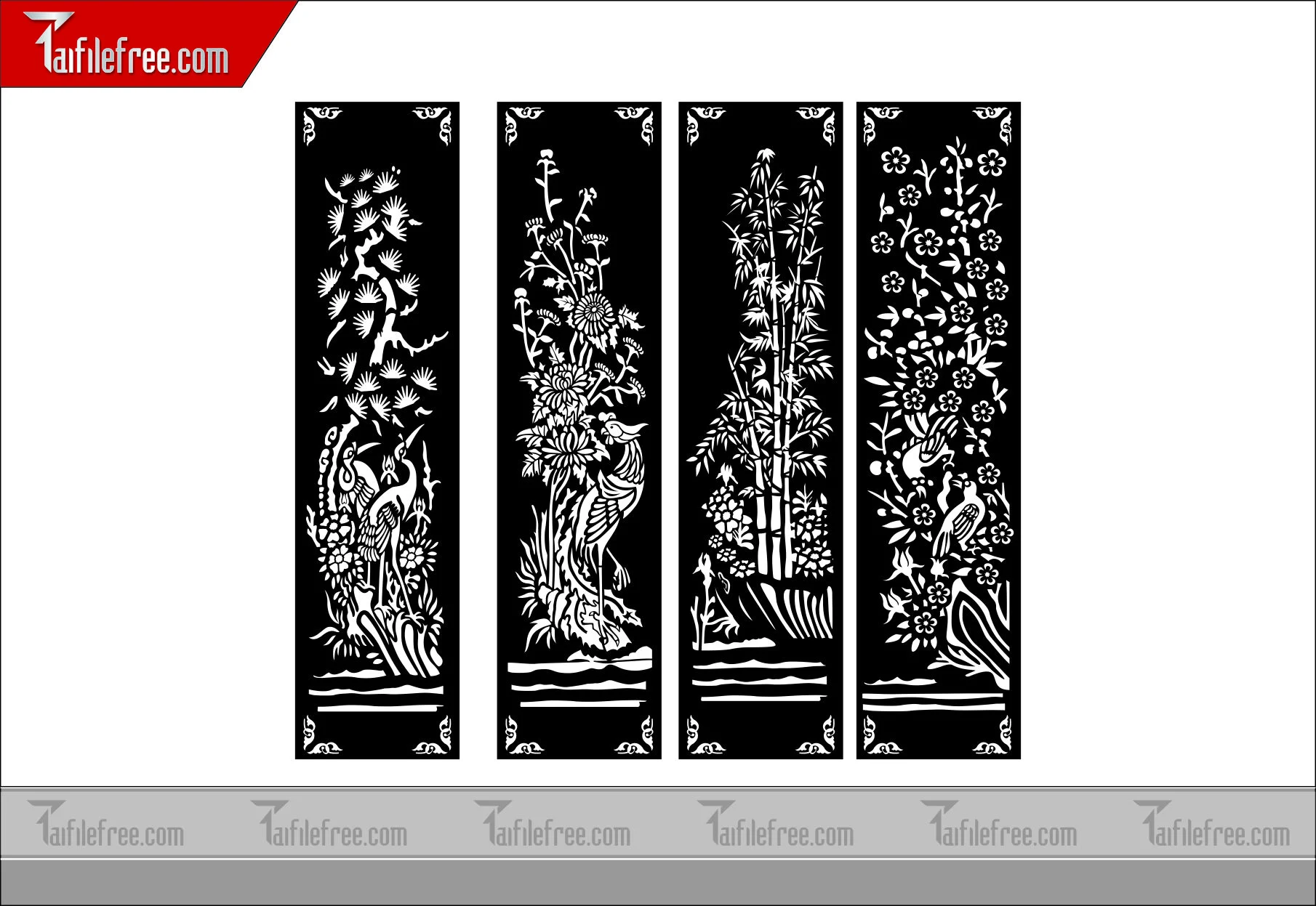 Mẫu File Vector Hoa Văn Cắt CNC Đẹp, Vách Ngăn CNC_CNC78