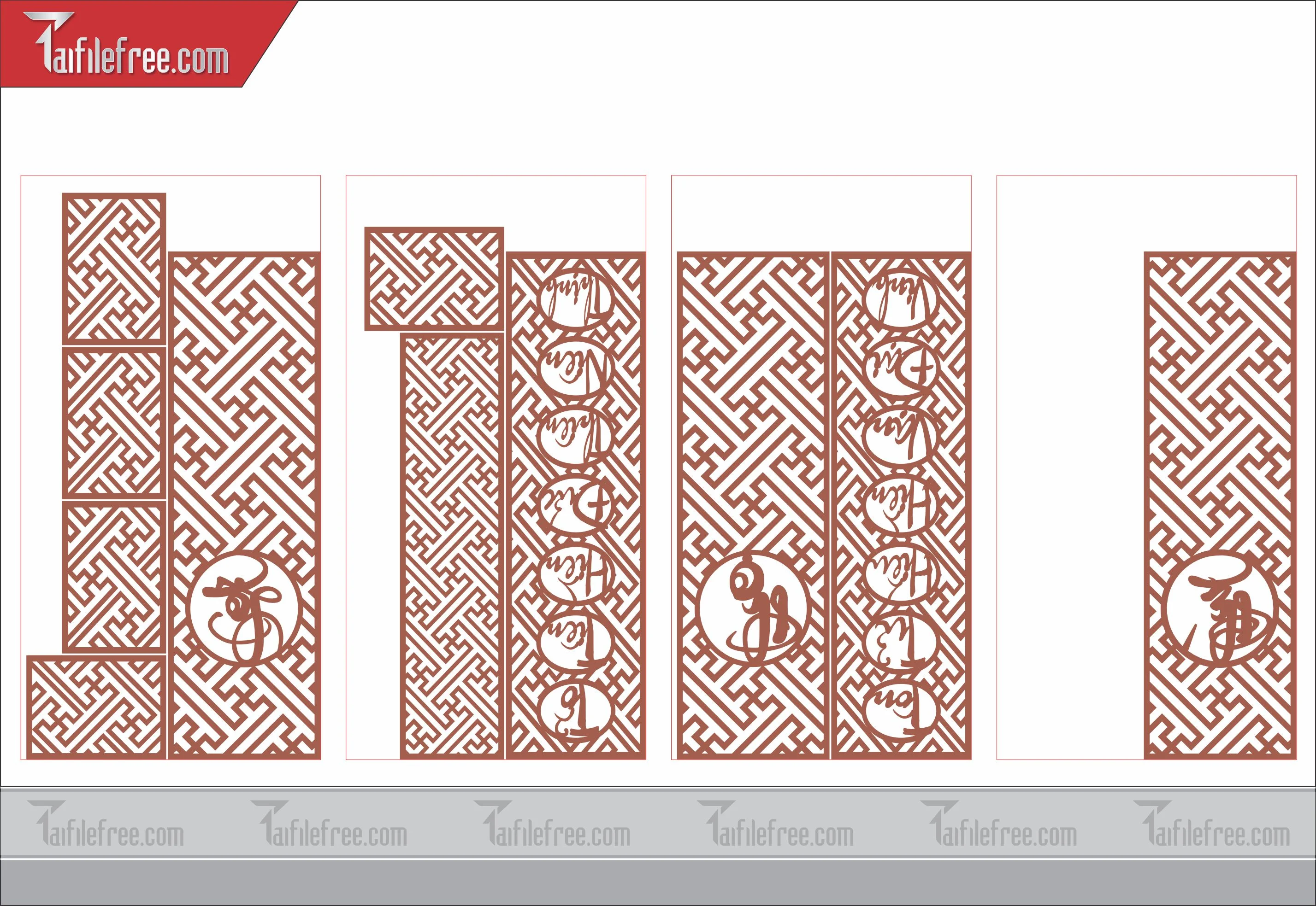 Mẫu File Vector Hoa Văn Cắt CNC Đẹp, Vách CNC_CNC18