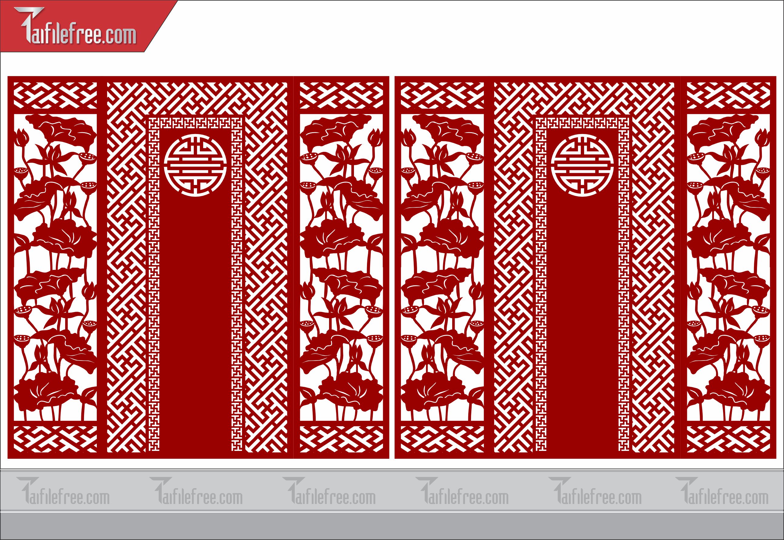 Mẫu File Vector Hoa Văn Cắt CNC Đẹp, Vách CNC_CNC19