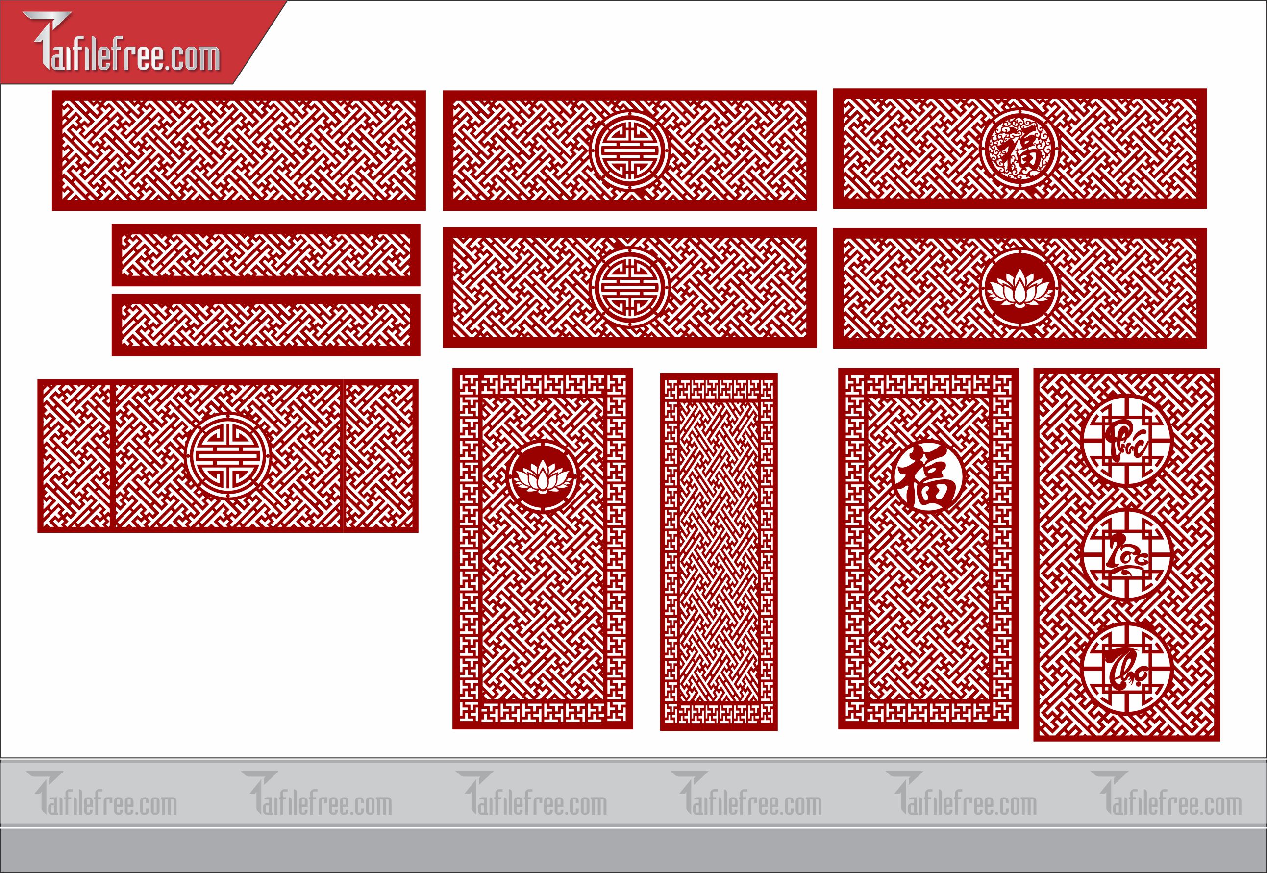 Mẫu File Vector Hoa Văn Cắt CNC Đẹp, Vách CNC_CNC20