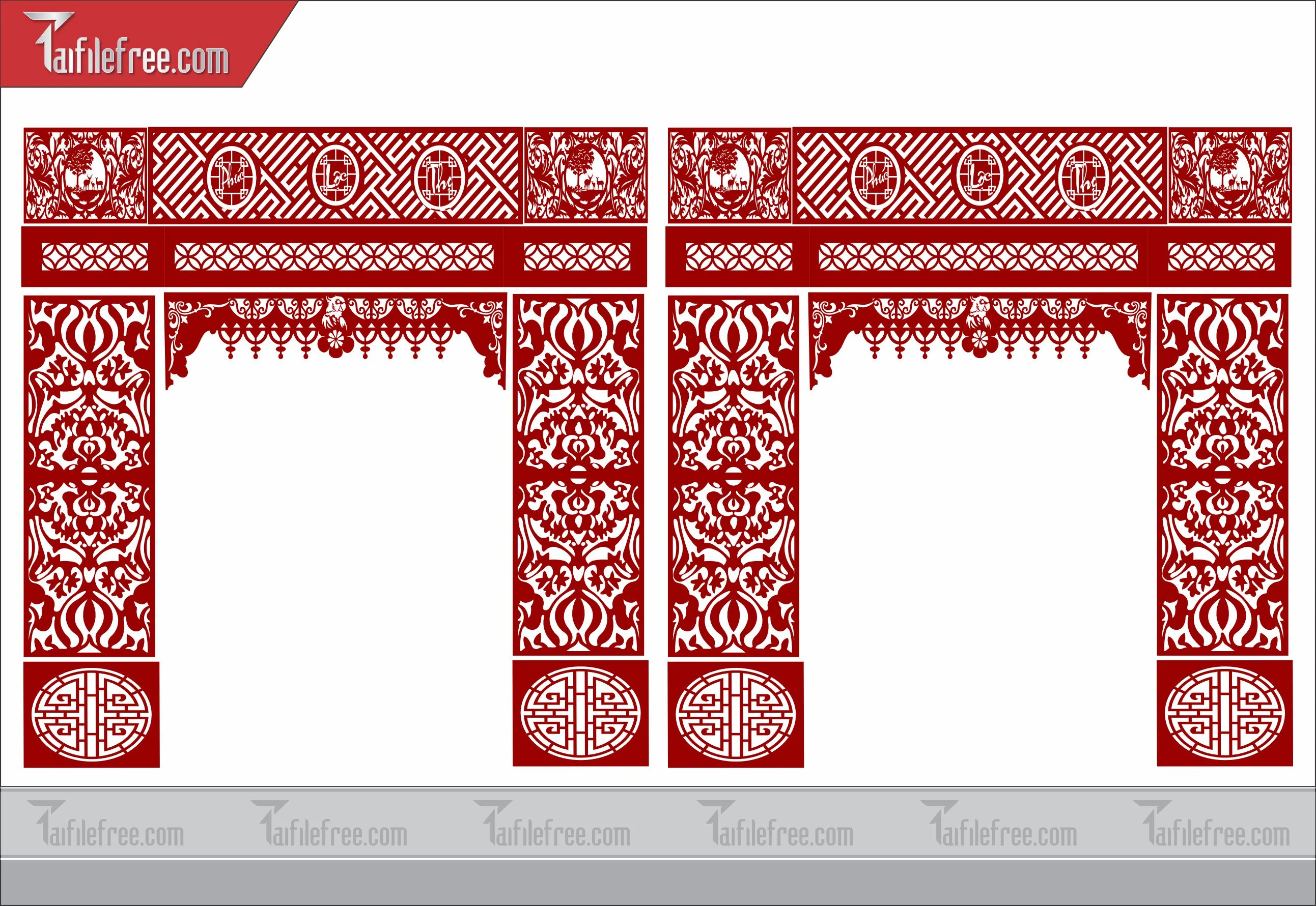 Mẫu File Vector Hoa Văn Cắt CNC Đẹp, Vách CNC_CNC29