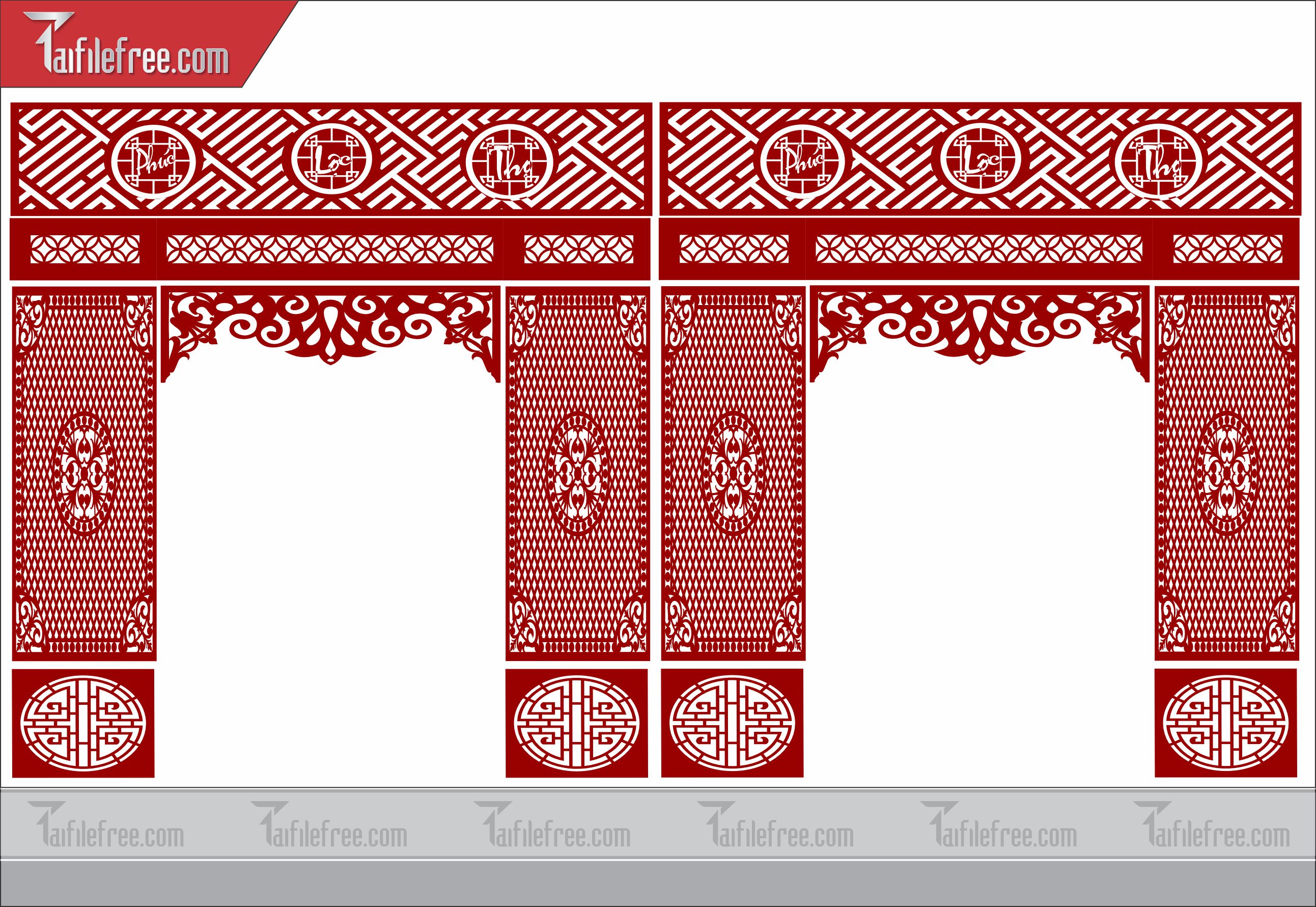 Mẫu File Vector Hoa Văn Cắt CNC Đẹp, Vách CNC_CNC30