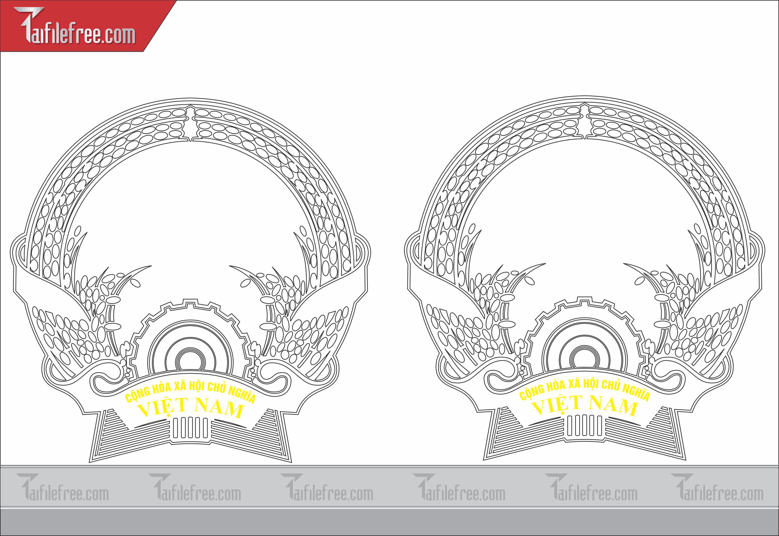 Mẫu File Vector Hoa Văn Cắt CNC Đẹp, CNC Quốc Huy_CNC40