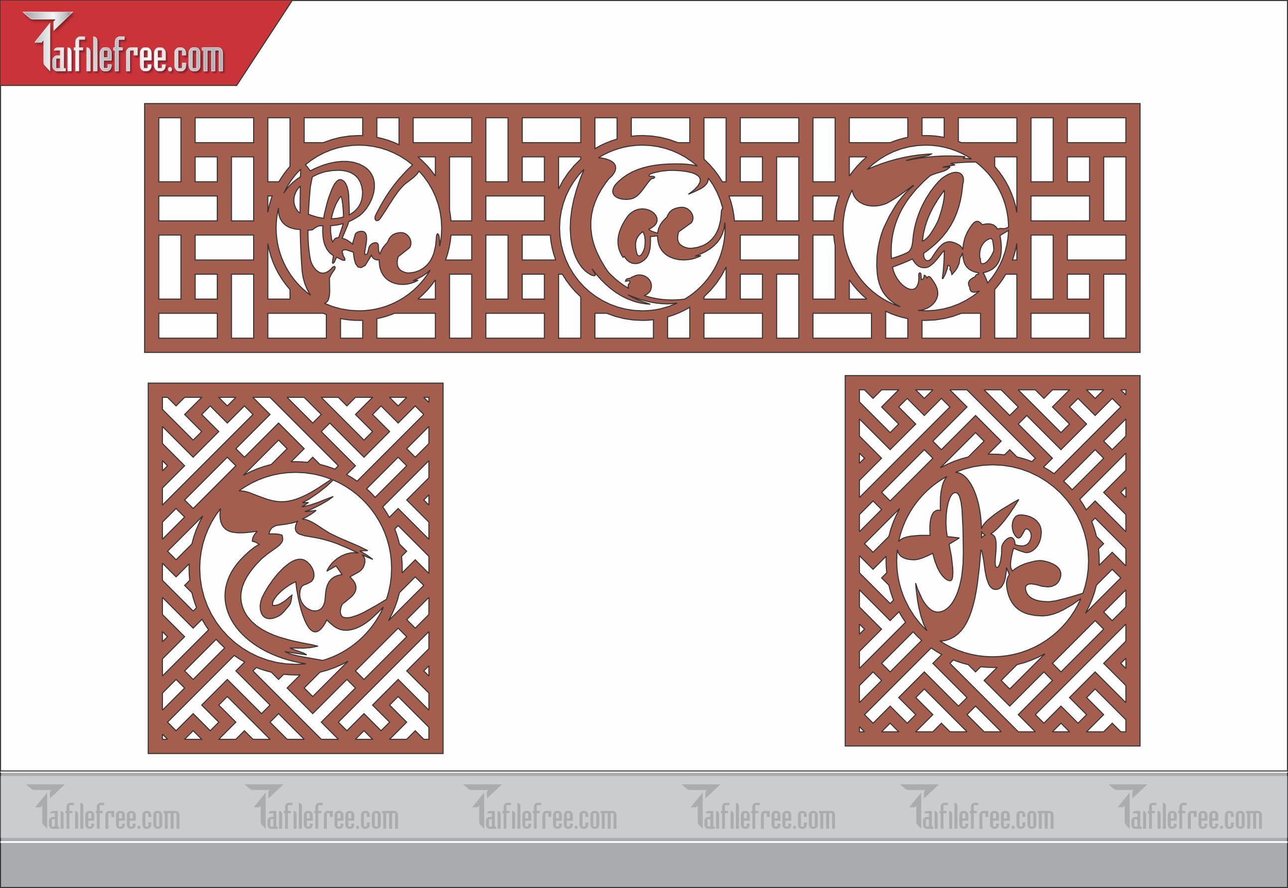 Mẫu File Vector Hoa Văn Cắt CNC Đẹp, Vách Ngăn_CNC52