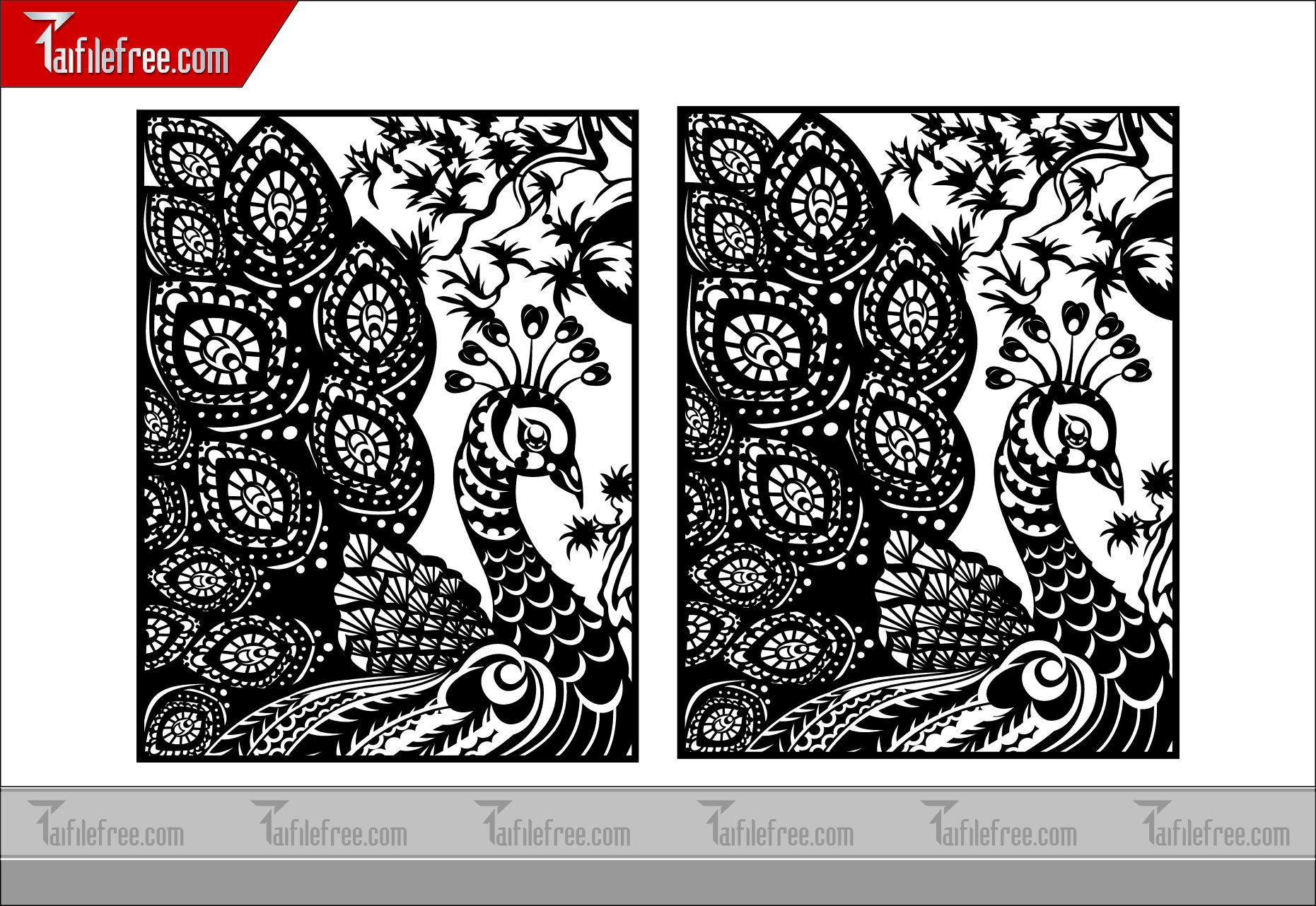 Mẫu File Vector Hoa Văn Cắt CNC Đẹp, Vách Ngăn Chim Công CNC_CNC77