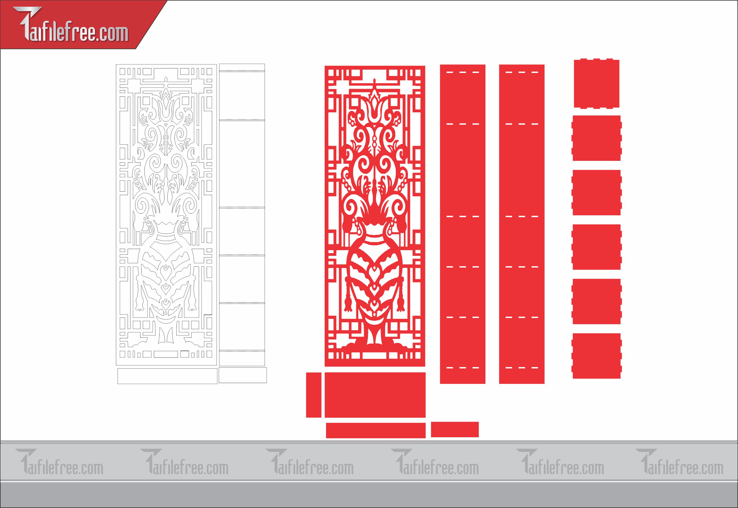Mẫu File Vector Hoa Văn Cắt CNC Đẹp, Vách Ngăn CNC_CNC78